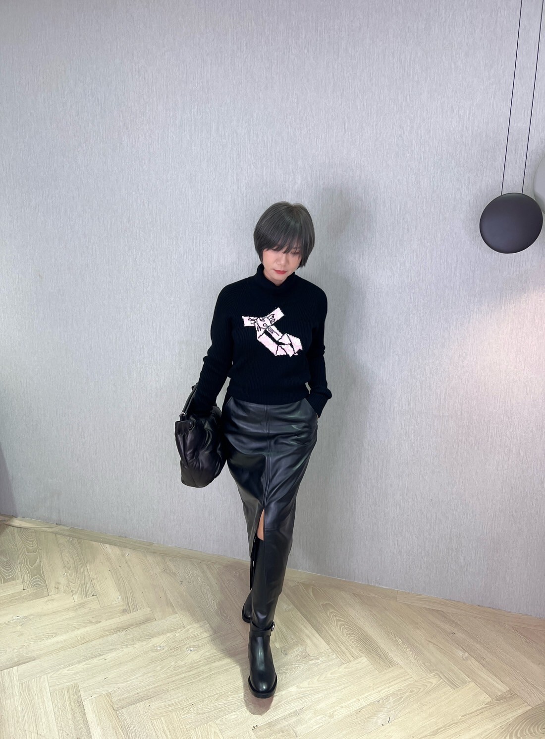 Joshua Sanders 立領針織短上衣(黑)