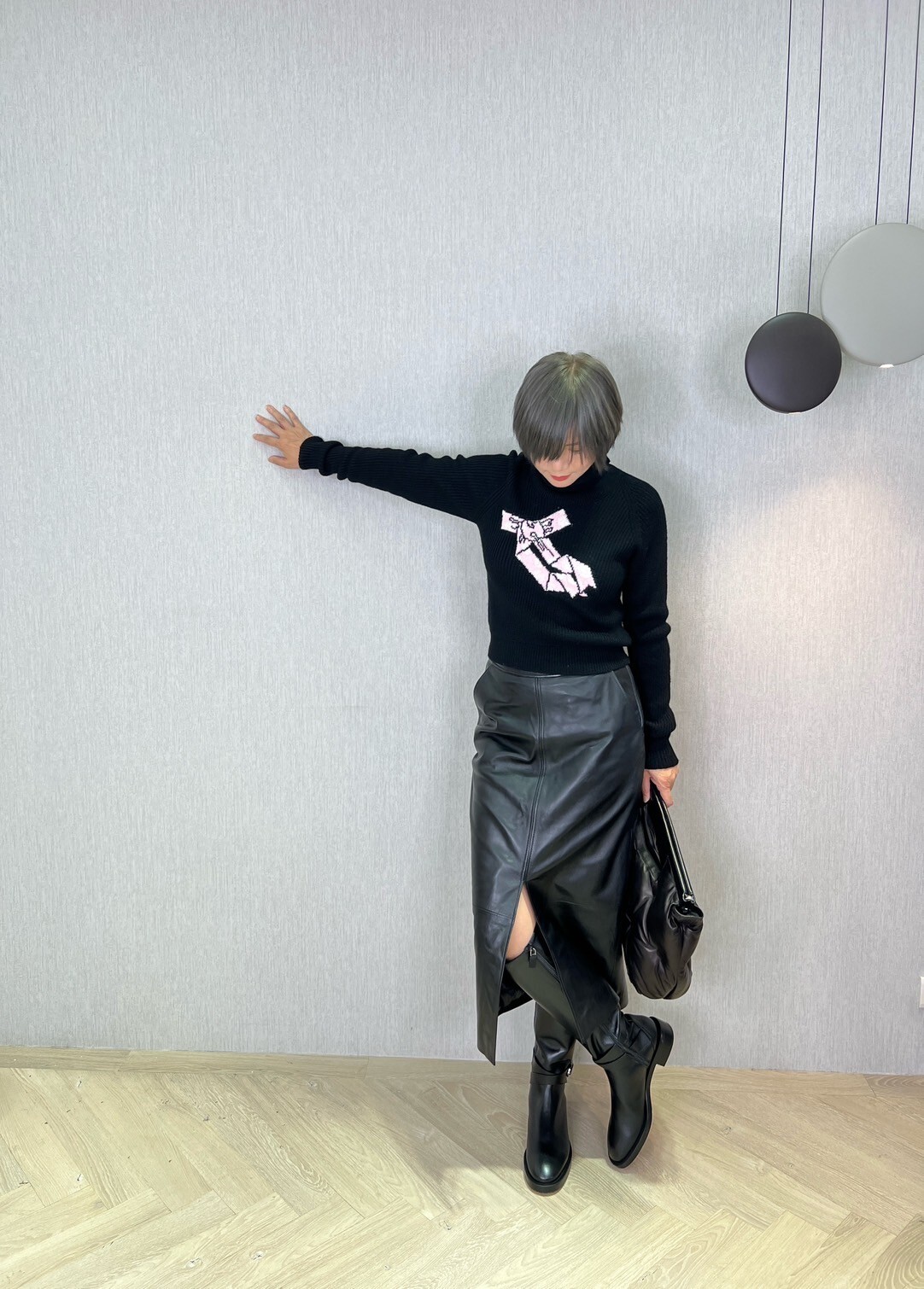 Joshua Sanders 立領針織短上衣(黑)