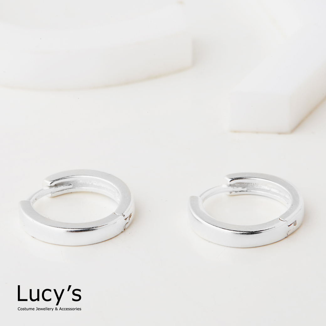 925純銀 簡約圈 易扣耳環 (119671)