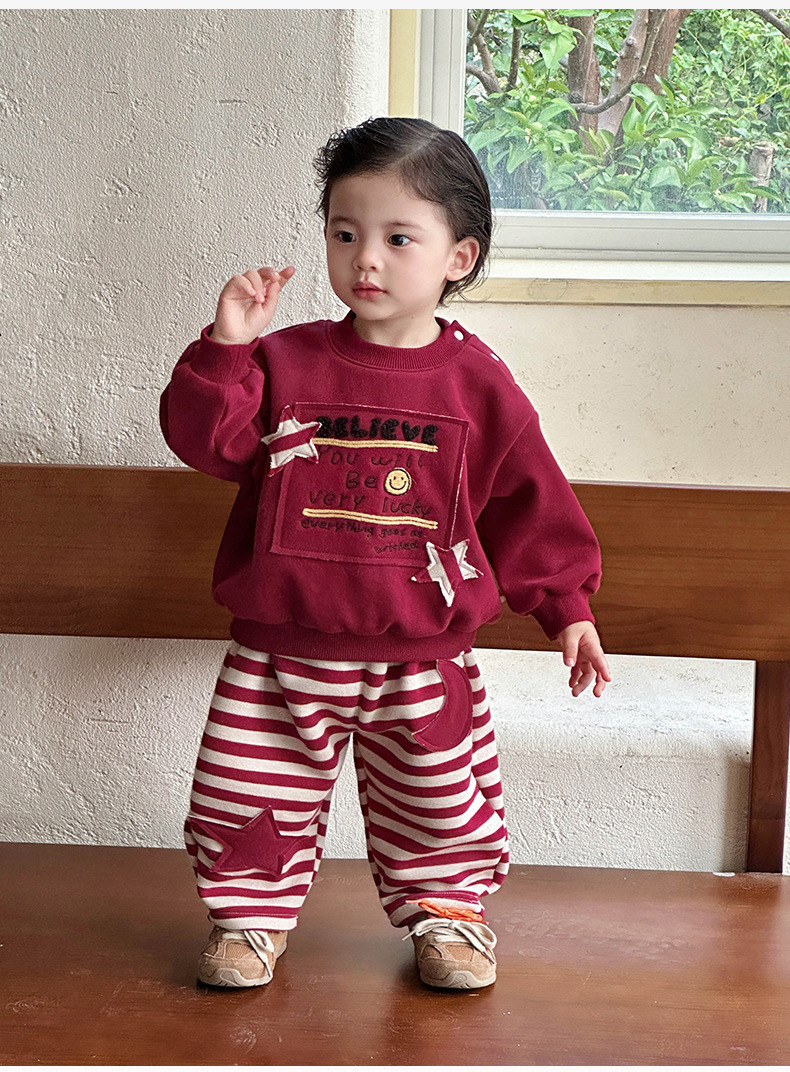 紅色星星加絨套裝(73-100)