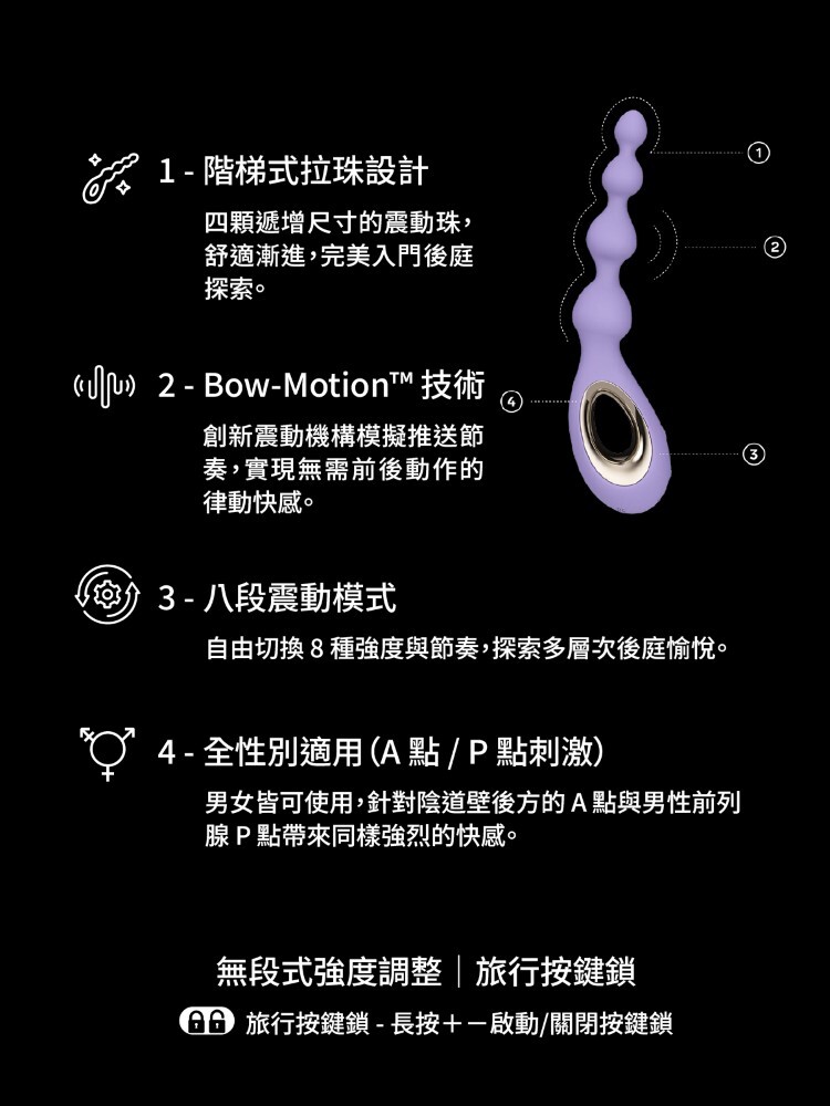 LELO SORAYA Beads 後庭拉珠震動按摩器 LELO肛塞 lelo拉珠