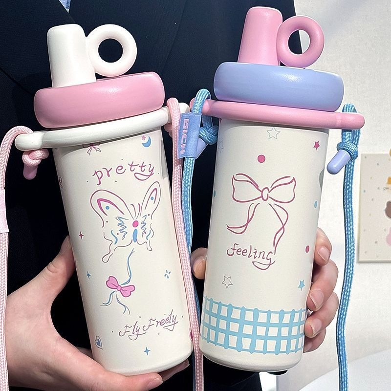 Line Art Strap 316 Stainless Steel Straw Insulated Cup