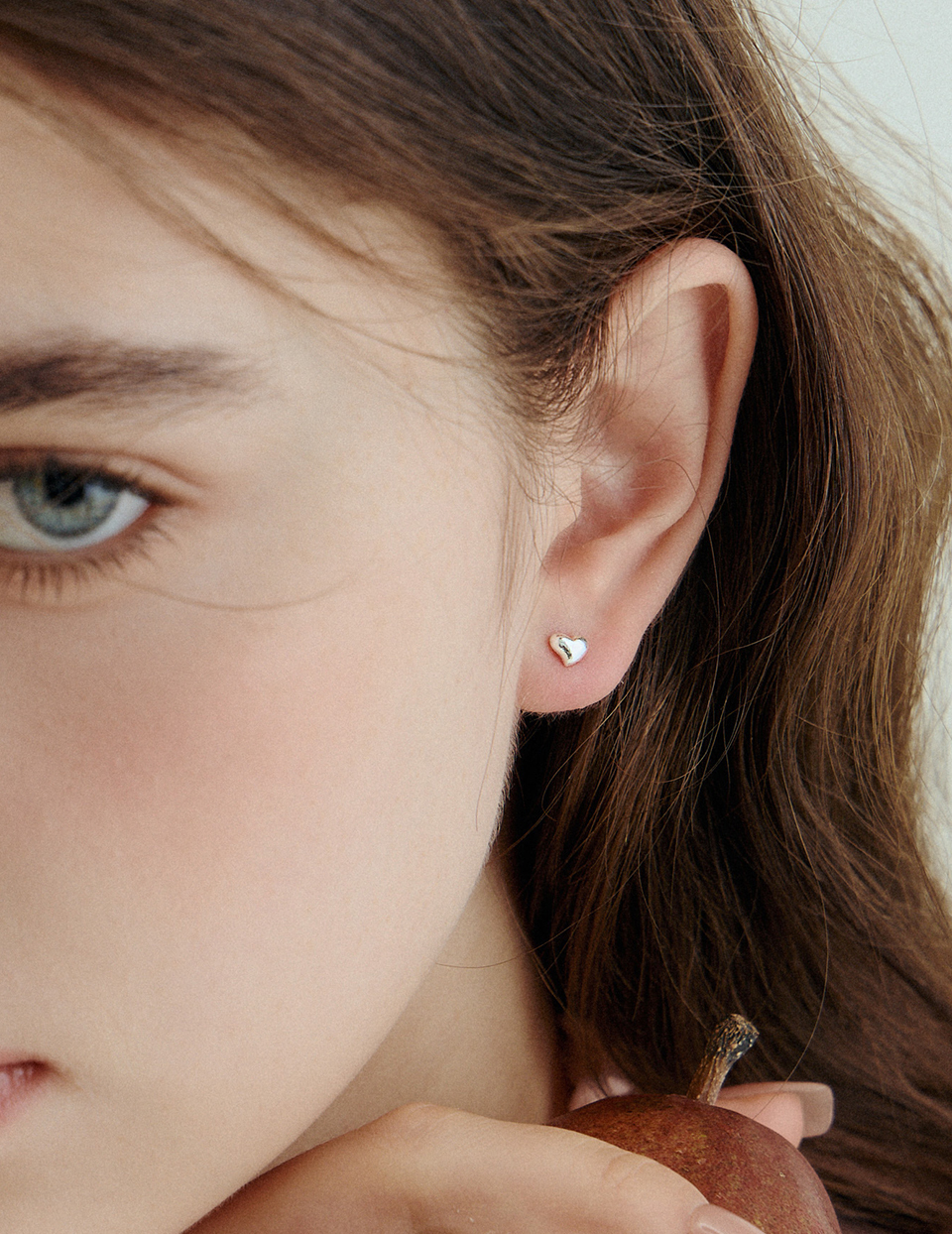 【925純銀】極簡銀心。針式耳環