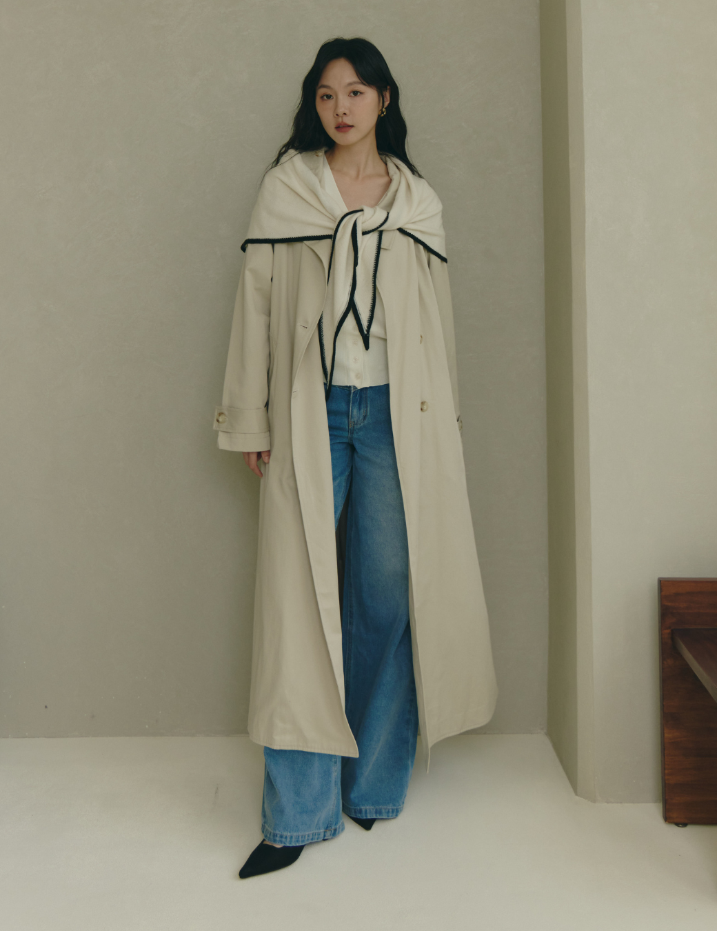 質感立領長版風衣外套（2尺寸）