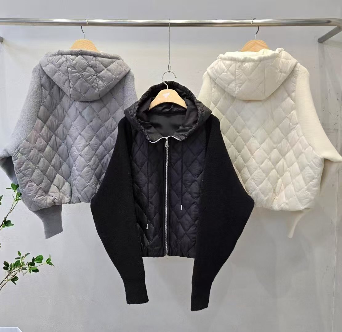 HP5404 菱格拼接連帽外套