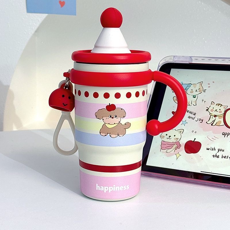 500ML Doll Hat Straw 316 Stainless Steel Insulated Bottle