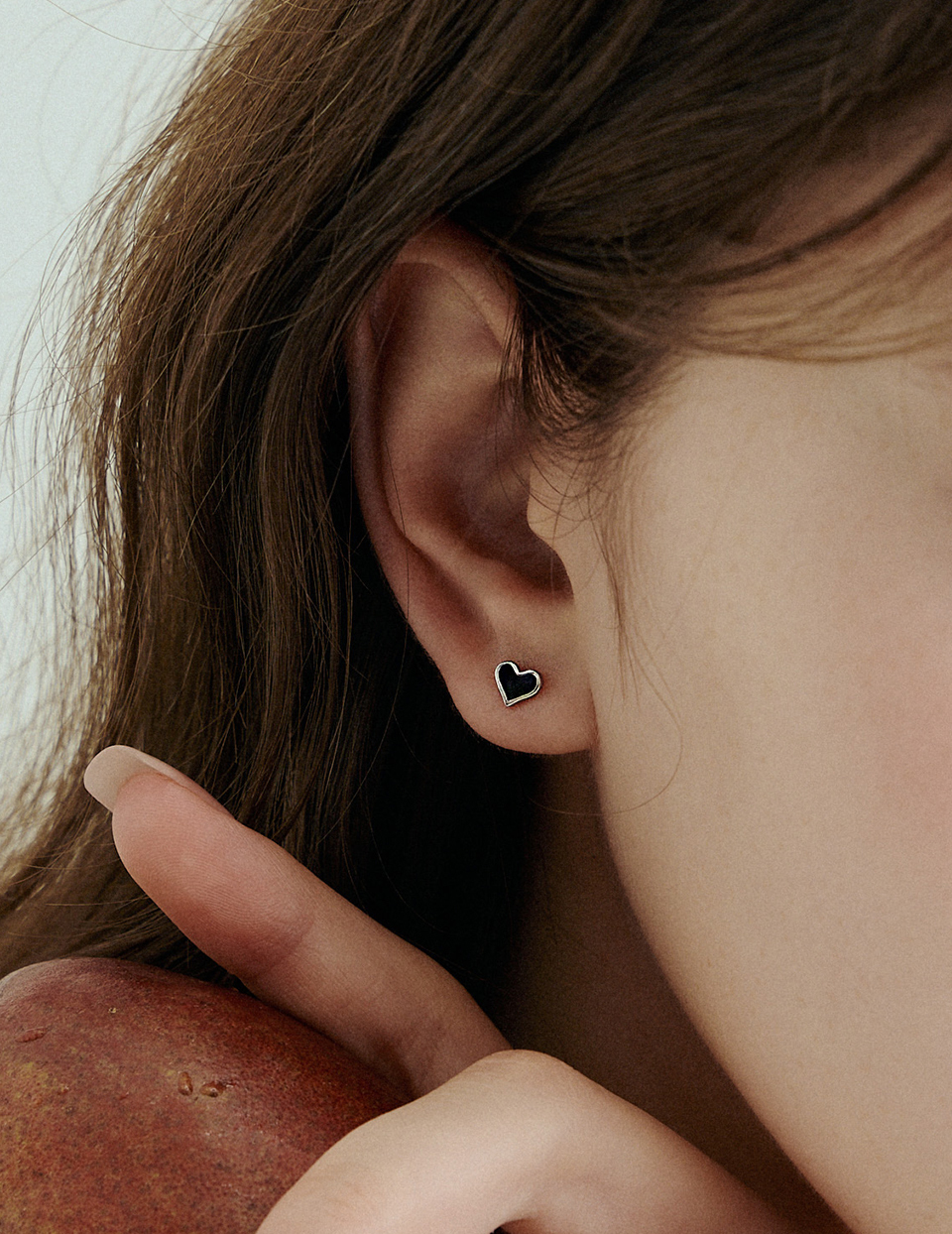 【925純銀】低調愛心。針式耳環