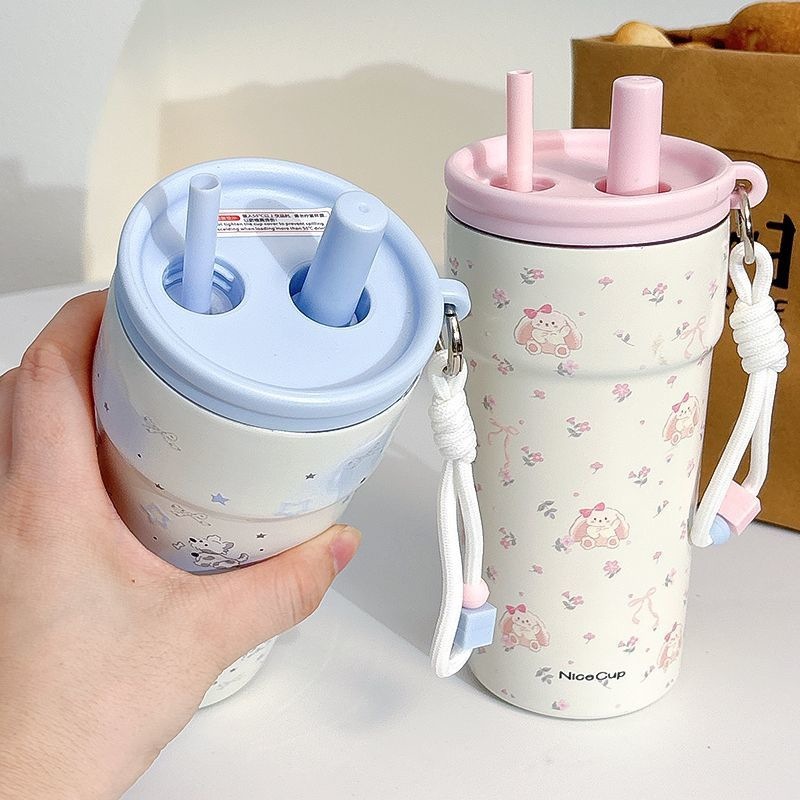 500ML Sea Salt Style 316 Stainless Steel Straw Thermos