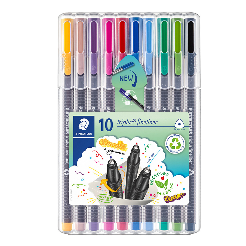 【STAEDTLER 施德樓】 Triplus三角舒寫細字筆10色組 MS334 SB10