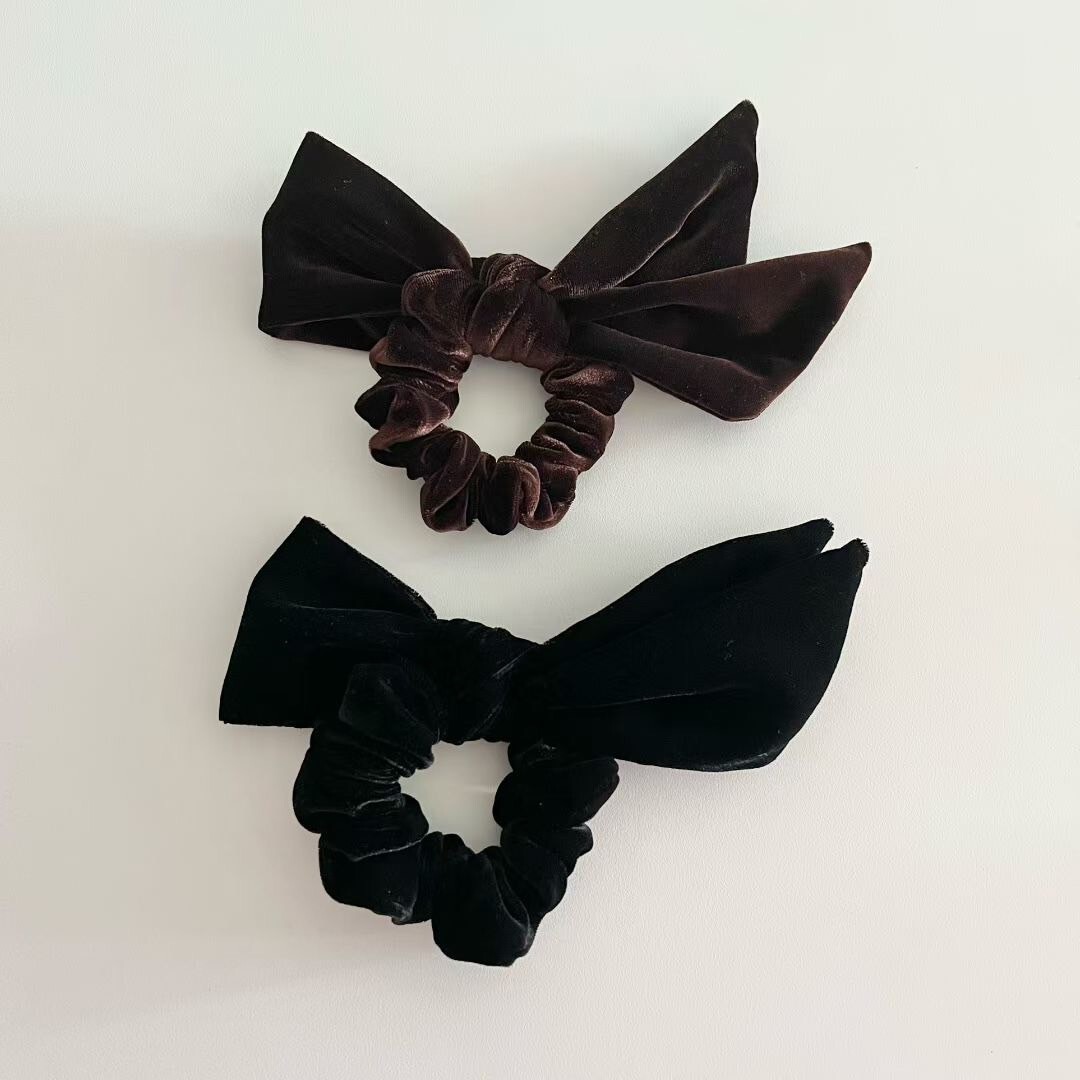 絲絨質感大蝴蝶結造型髮圈髮束 / 2色