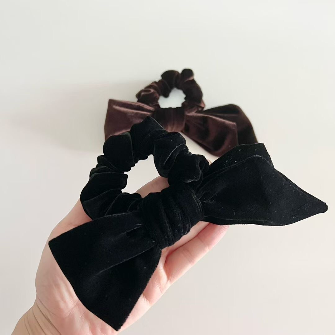 絲絨質感大蝴蝶結造型髮圈髮束 / 2色
