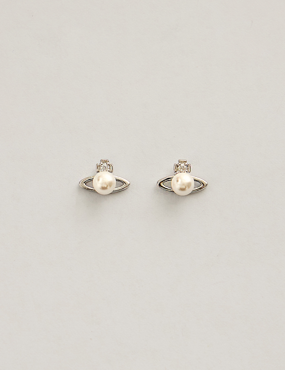 【925純銀】珍珠星環。針式耳環