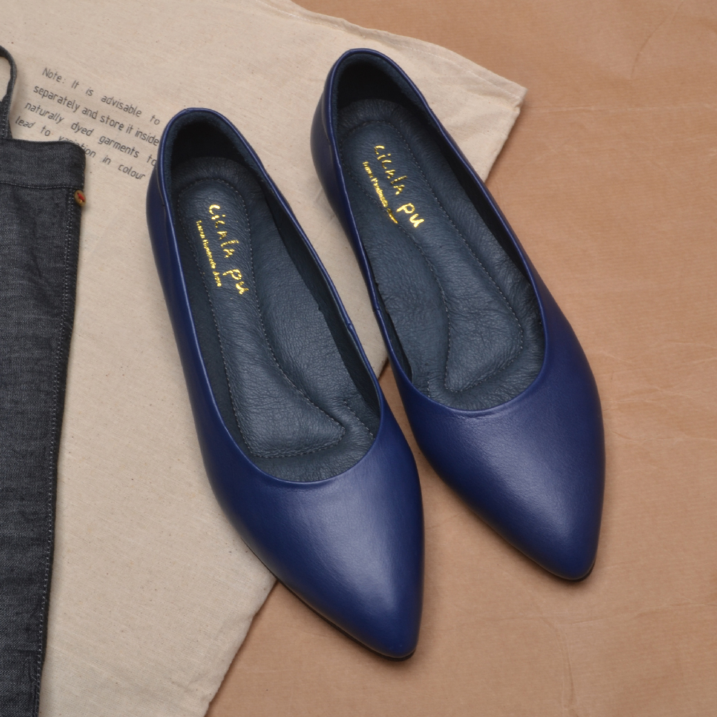 842 普魯士藍 尖頭平底鞋