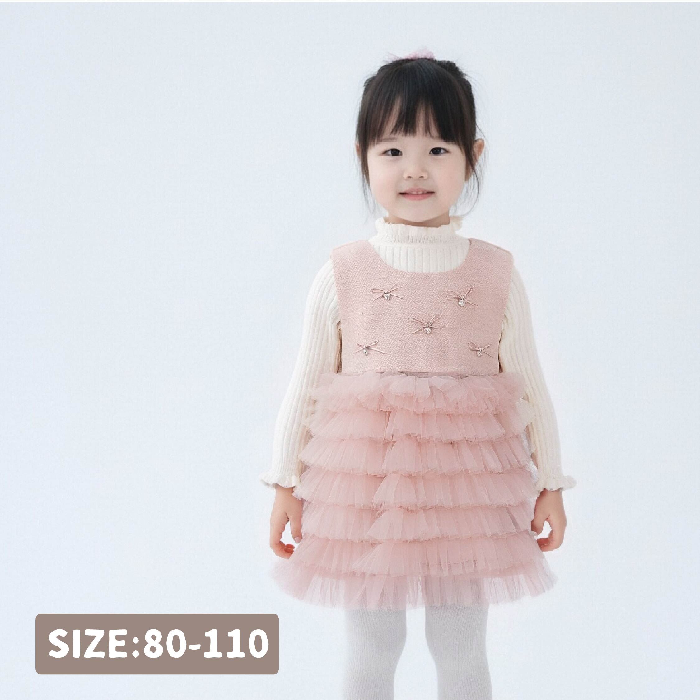 【H55766】甜美蝴蝶結愛心吊墜兩件式套裝/洋裝