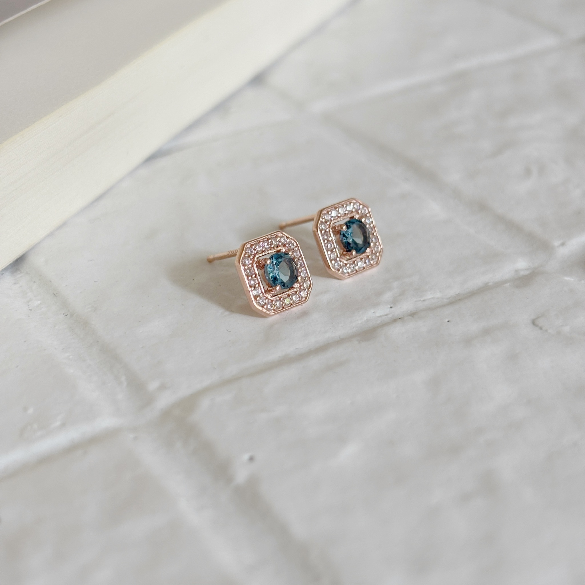 Manor Setting倫敦托帕石耳環