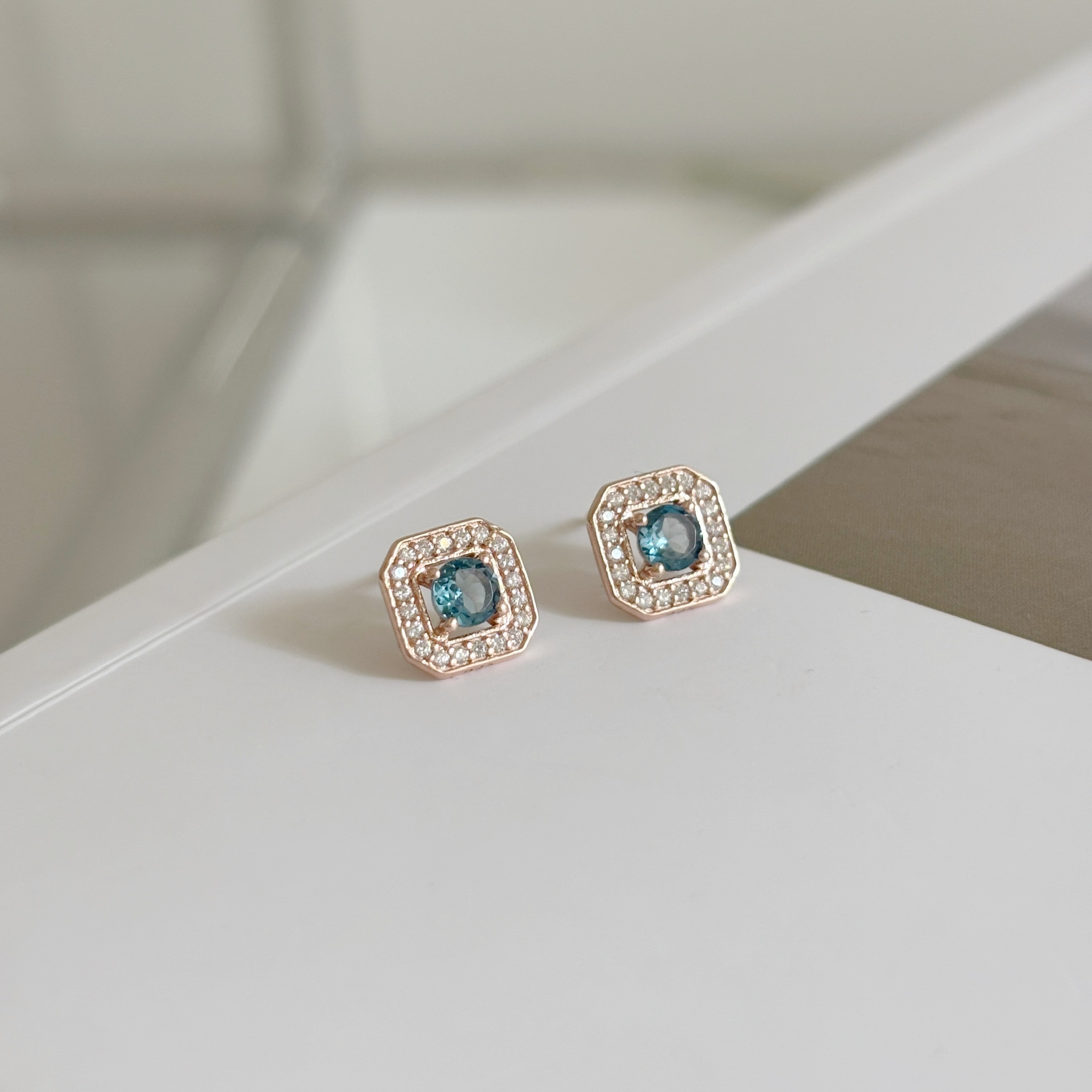 Manor Setting倫敦托帕石耳環