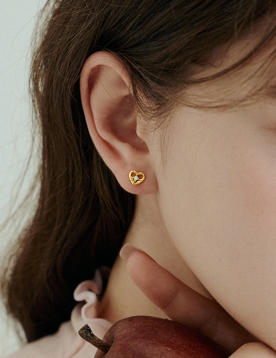 【925純銀】心動小鑽。針式耳環(金)