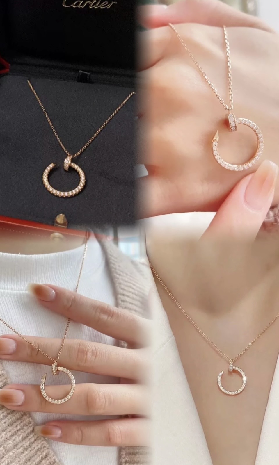 Cartier Juste un Clou系列 玫瑰金鑽石項鏈