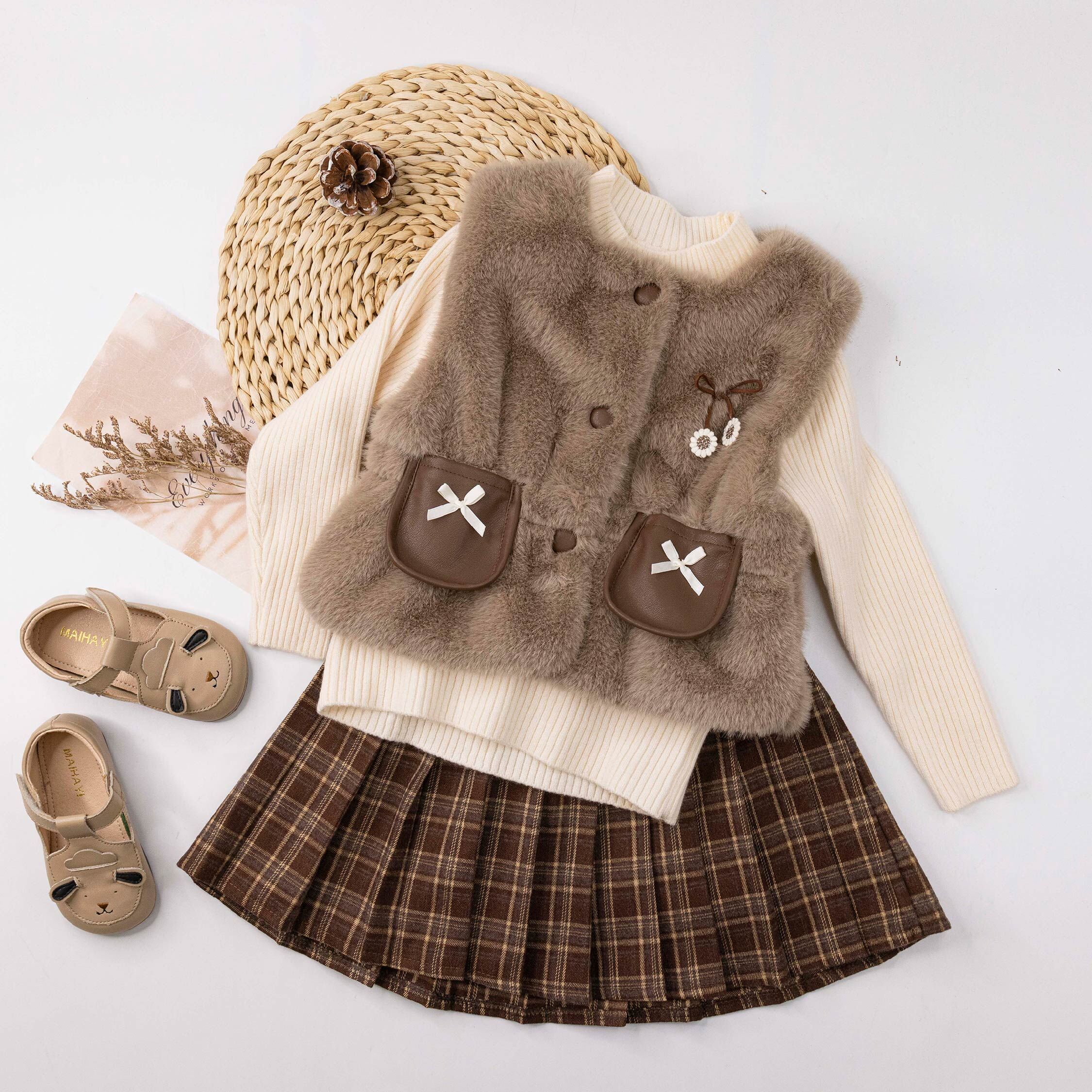 【H56030】蝴蝶結花花三件式套裝