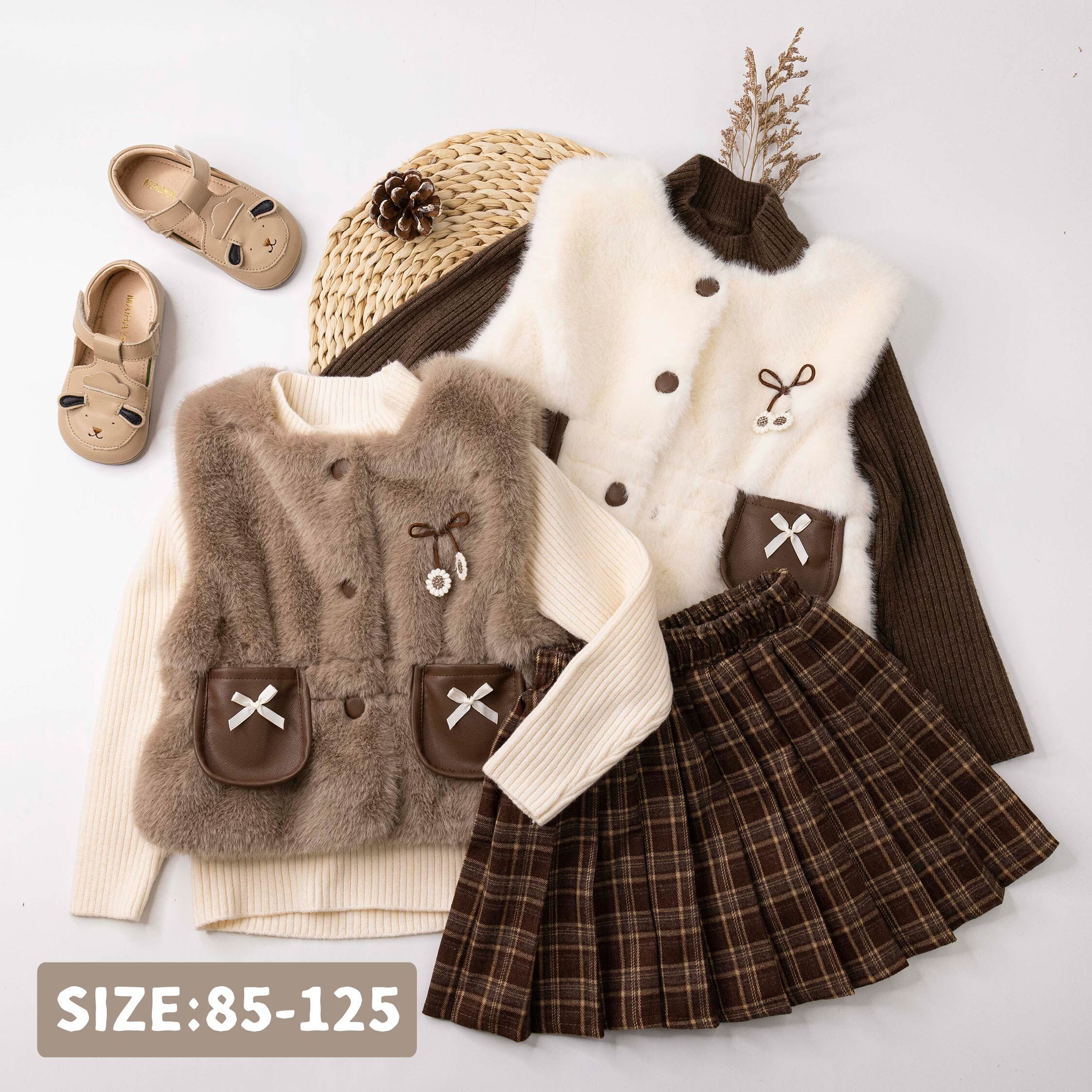 【H56030】蝴蝶結花花三件式套裝＊二色