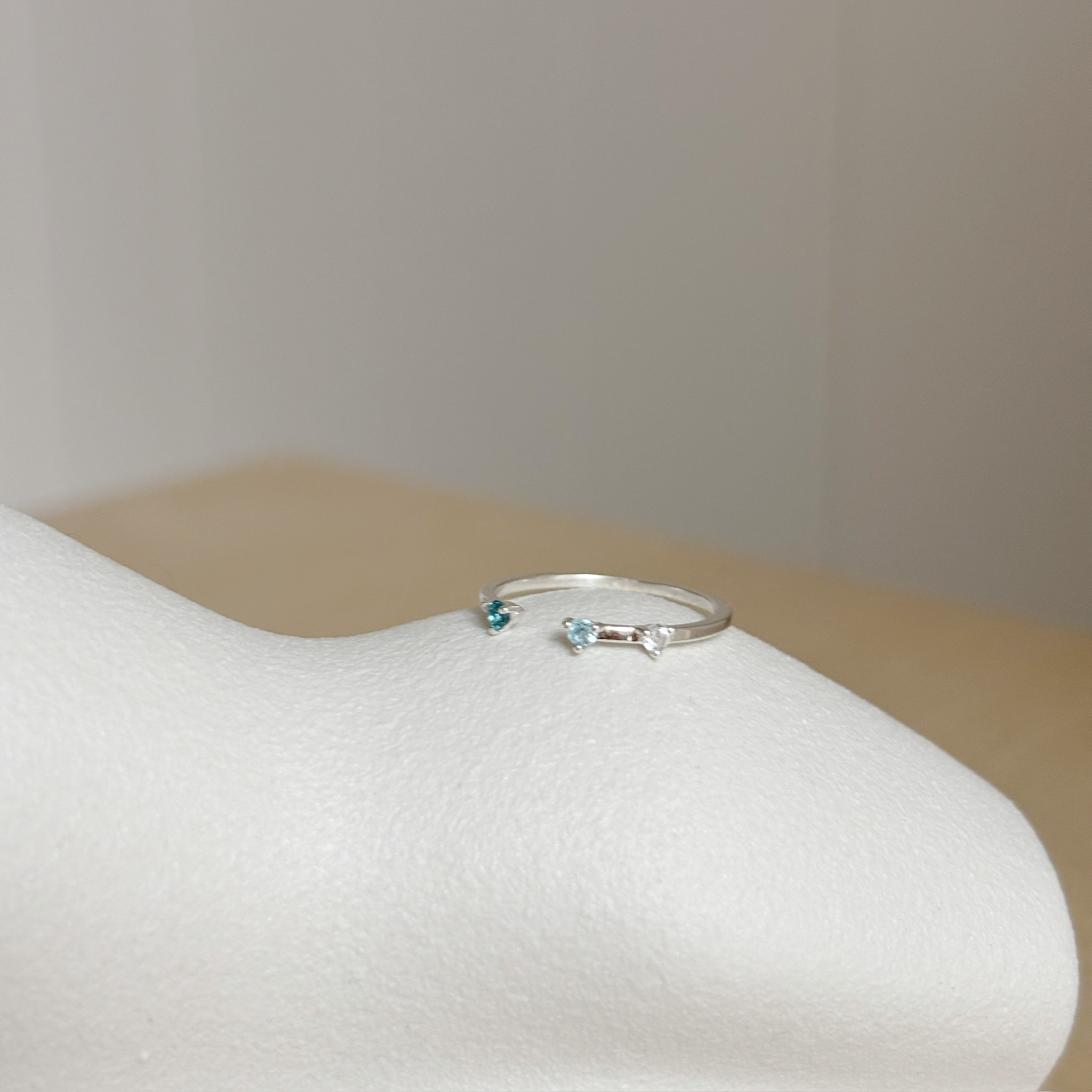 不對稱藍藍可調戒指