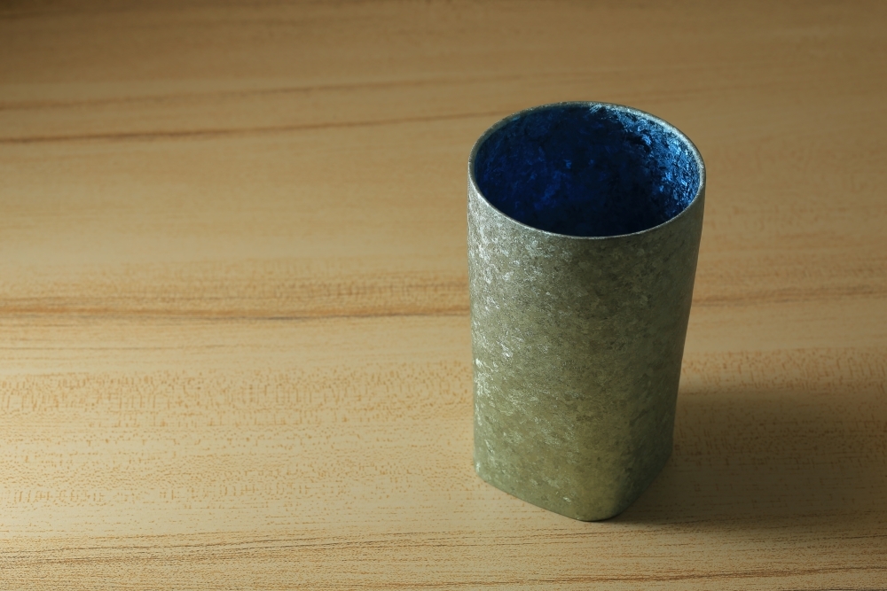 鈦造|純鈦雙層方形杯|晶鈦系列【湖月藍】| 300ml