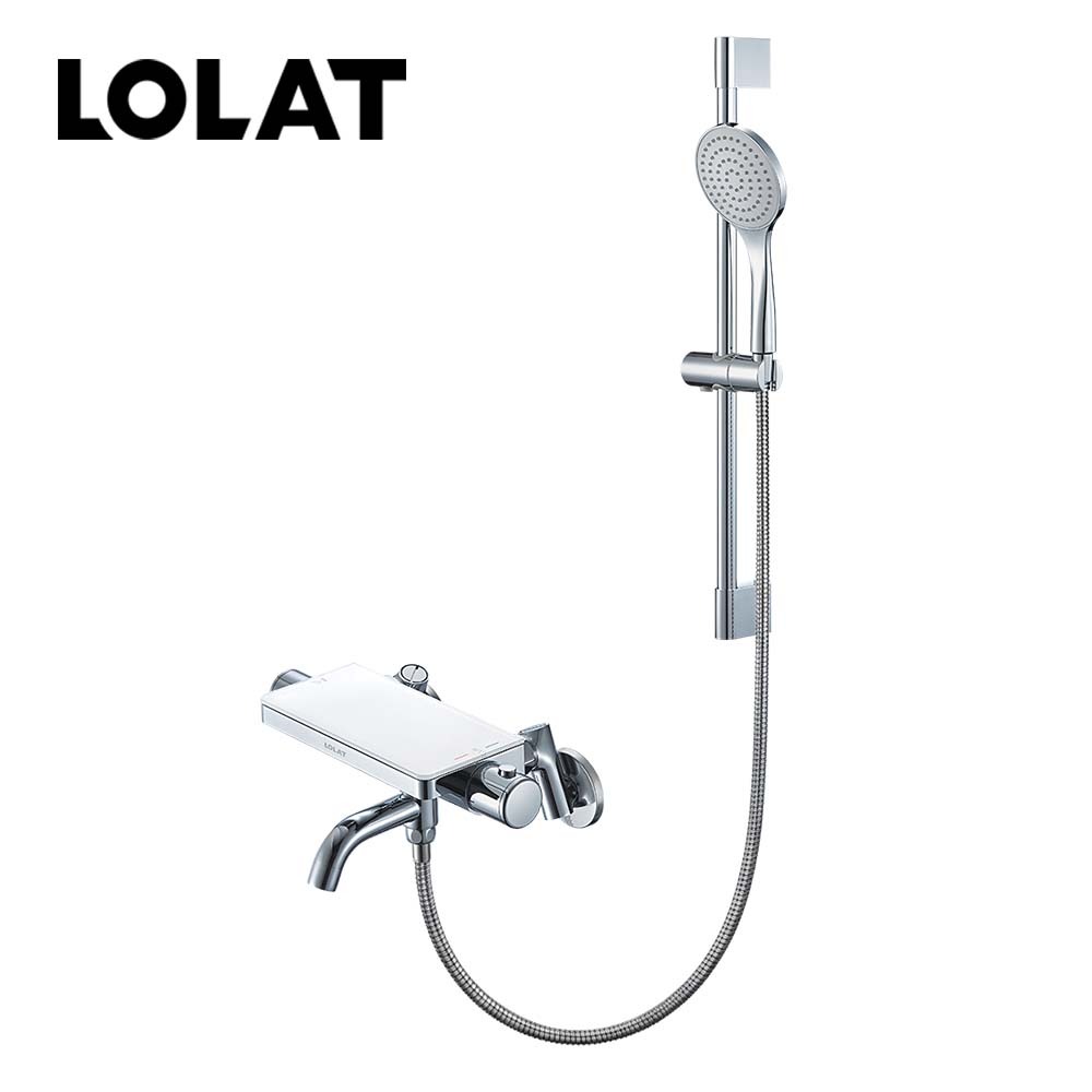 【新品】LOLAT平台式恆溫淋浴水龍頭升降桿組-鉻白色STX2592H
