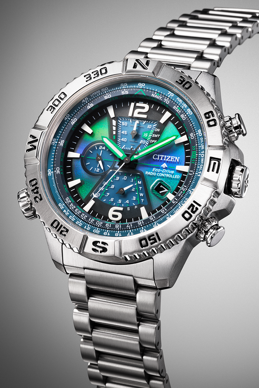 行貨 Citizen Promaster Sky AT8220-55W Watch With Sapphire Crystal and Blue-Green Dial Limited 光動能 萬年曆 飛行計算尺可進行飛行運算, 藍寶石水晶鏡，藍綠色錶盤 限量版 手錶