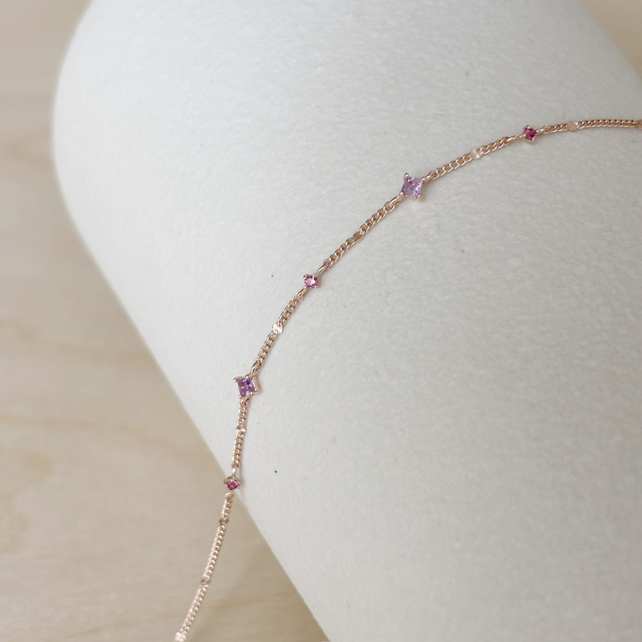 Drift粉紫水晶手鏈