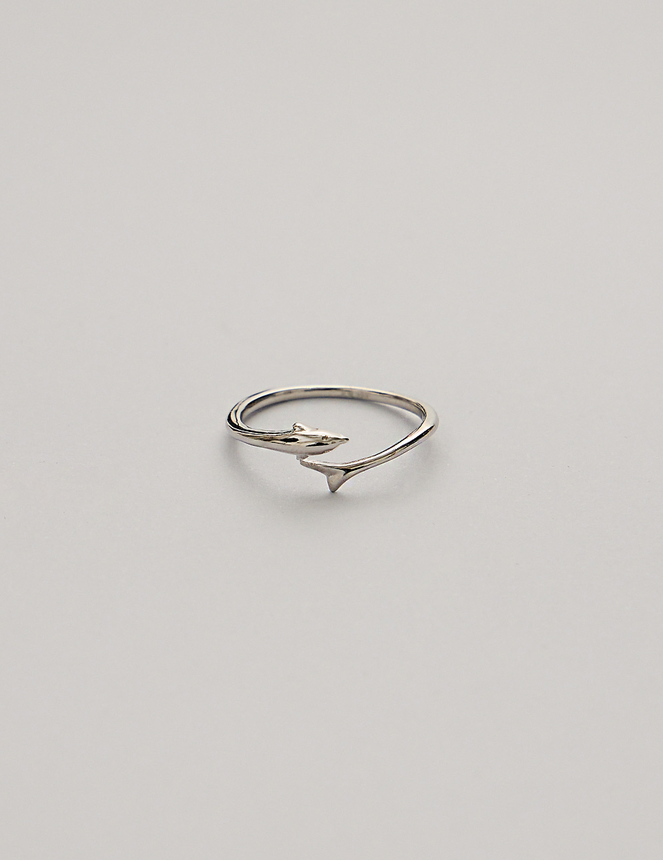 【925純銀】海豚跳躍可調式戒指