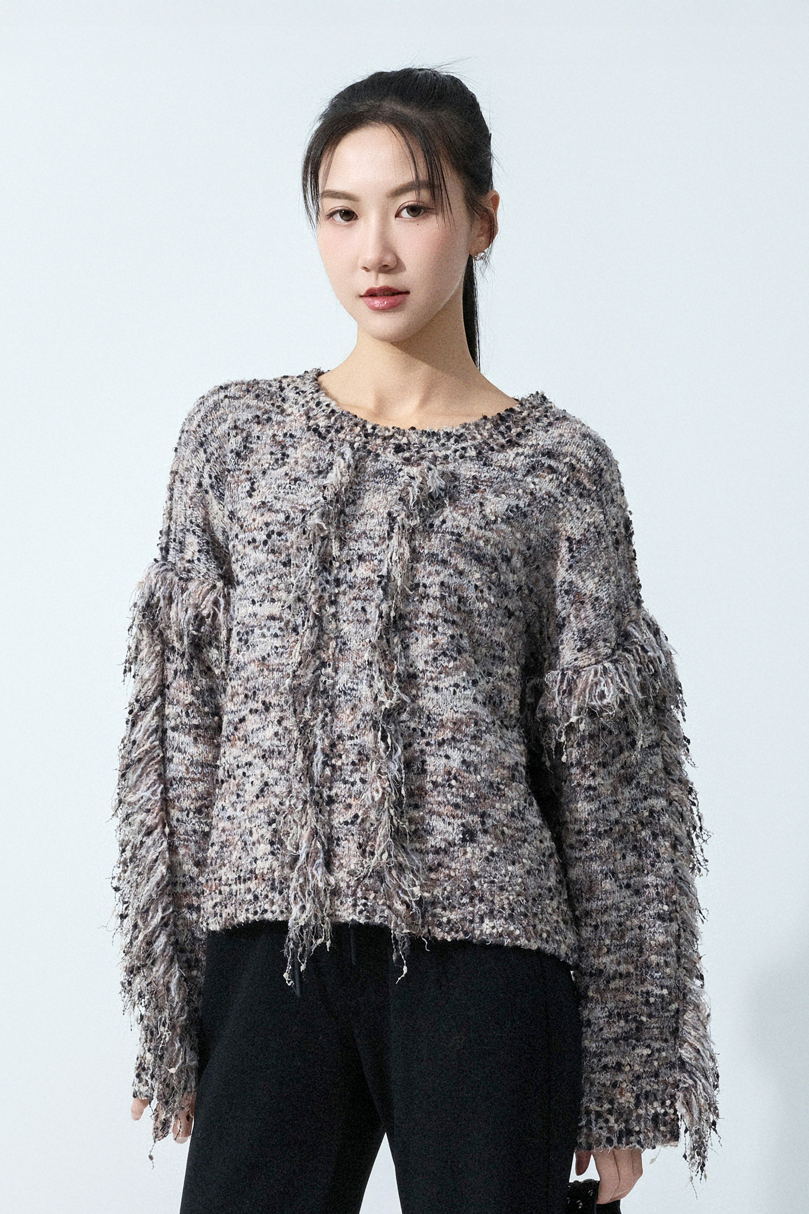 蘇蘇邊混色粒粒線冷衫 (預購產品）