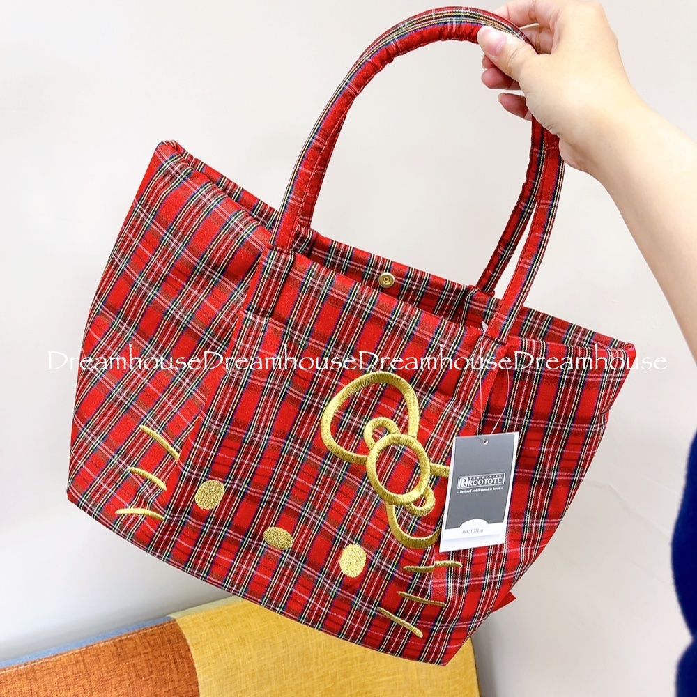 日本限定 ROOTOTE 三麗鷗 凱蒂貓 kitty 手提包 托特包 手拿包 通勤包 包包