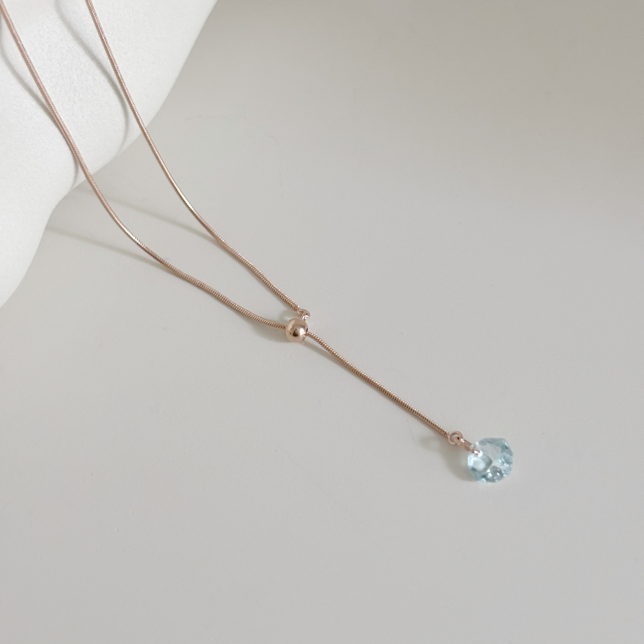 托帕小礦石可調式長項鍊