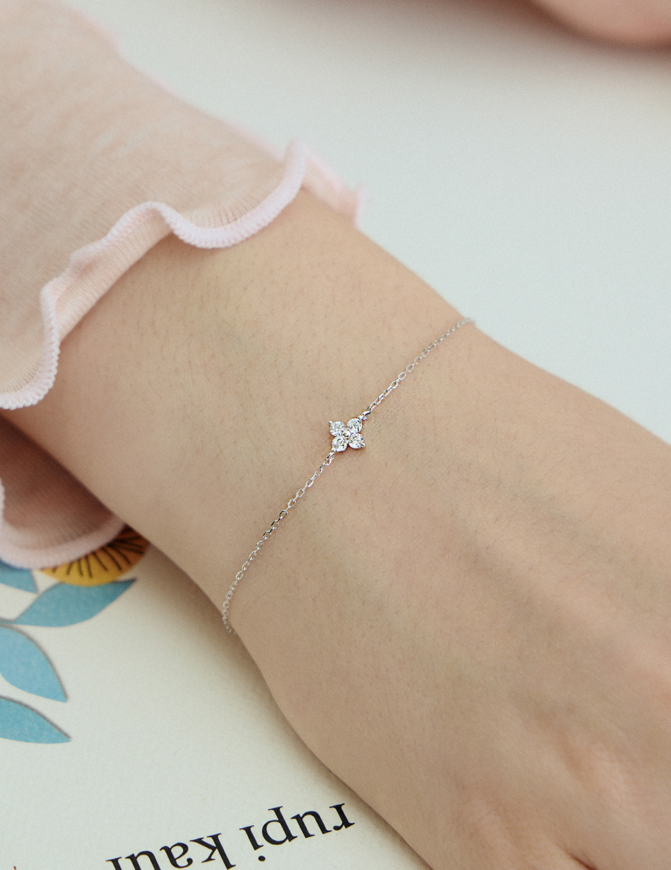 【925純銀】輕奢鑽花手鍊