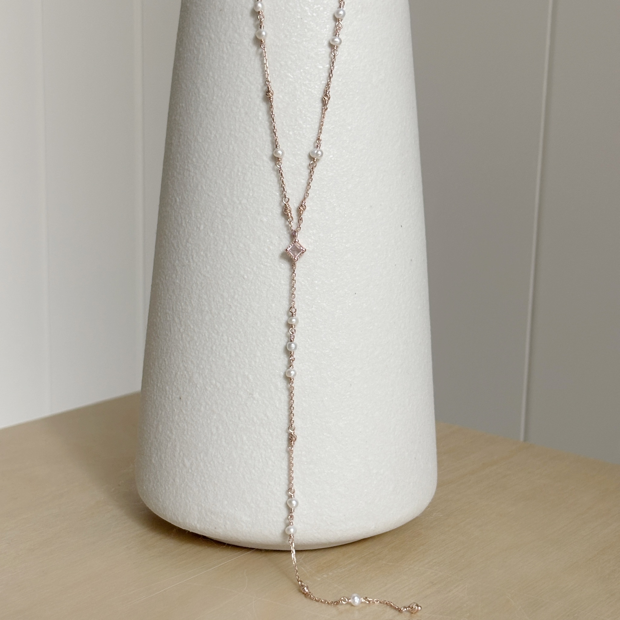 蛋糕菱形cutting ball粉晶奶溝鏈