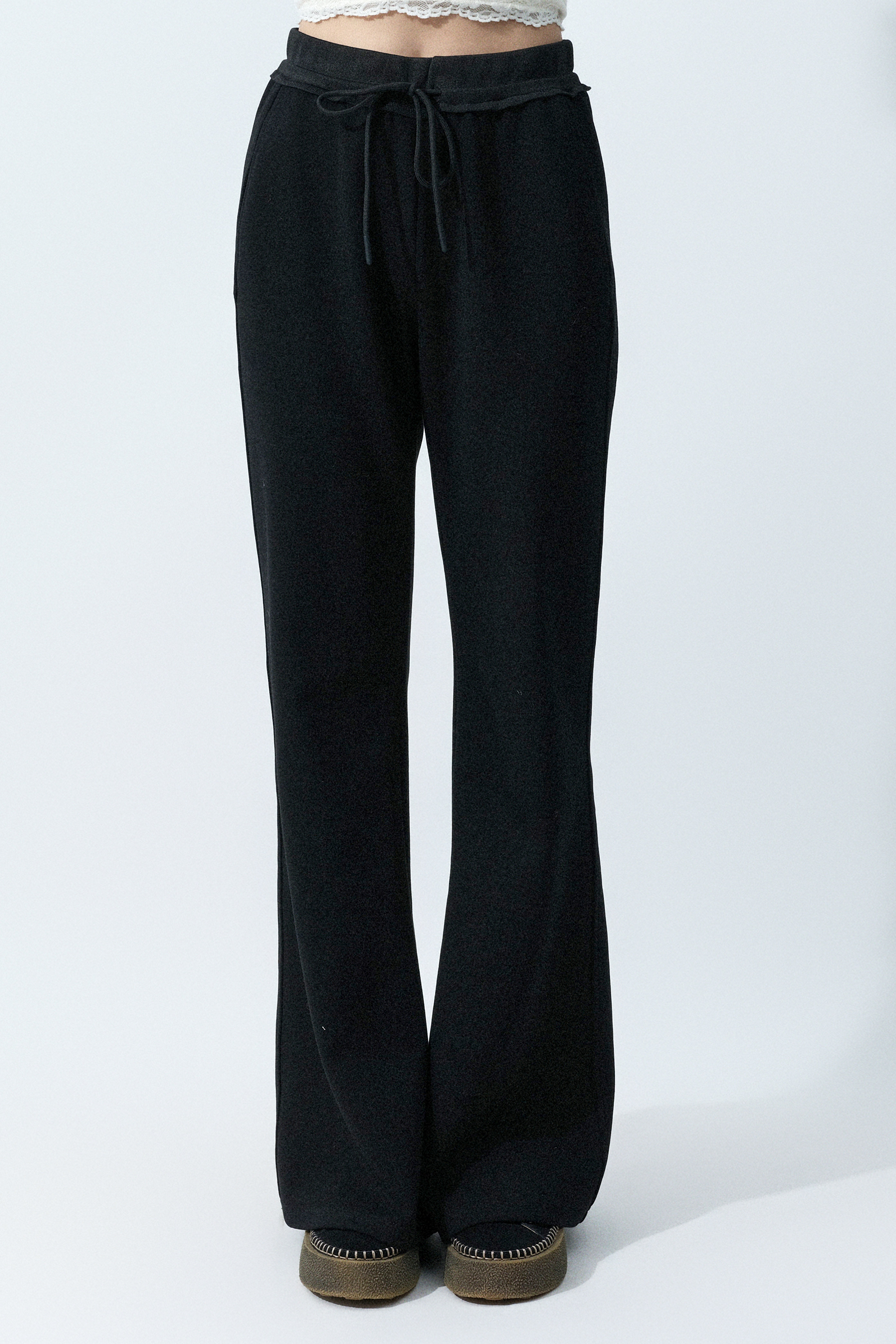 腰束繩小喇叭修腿褲 ( 預購產品）