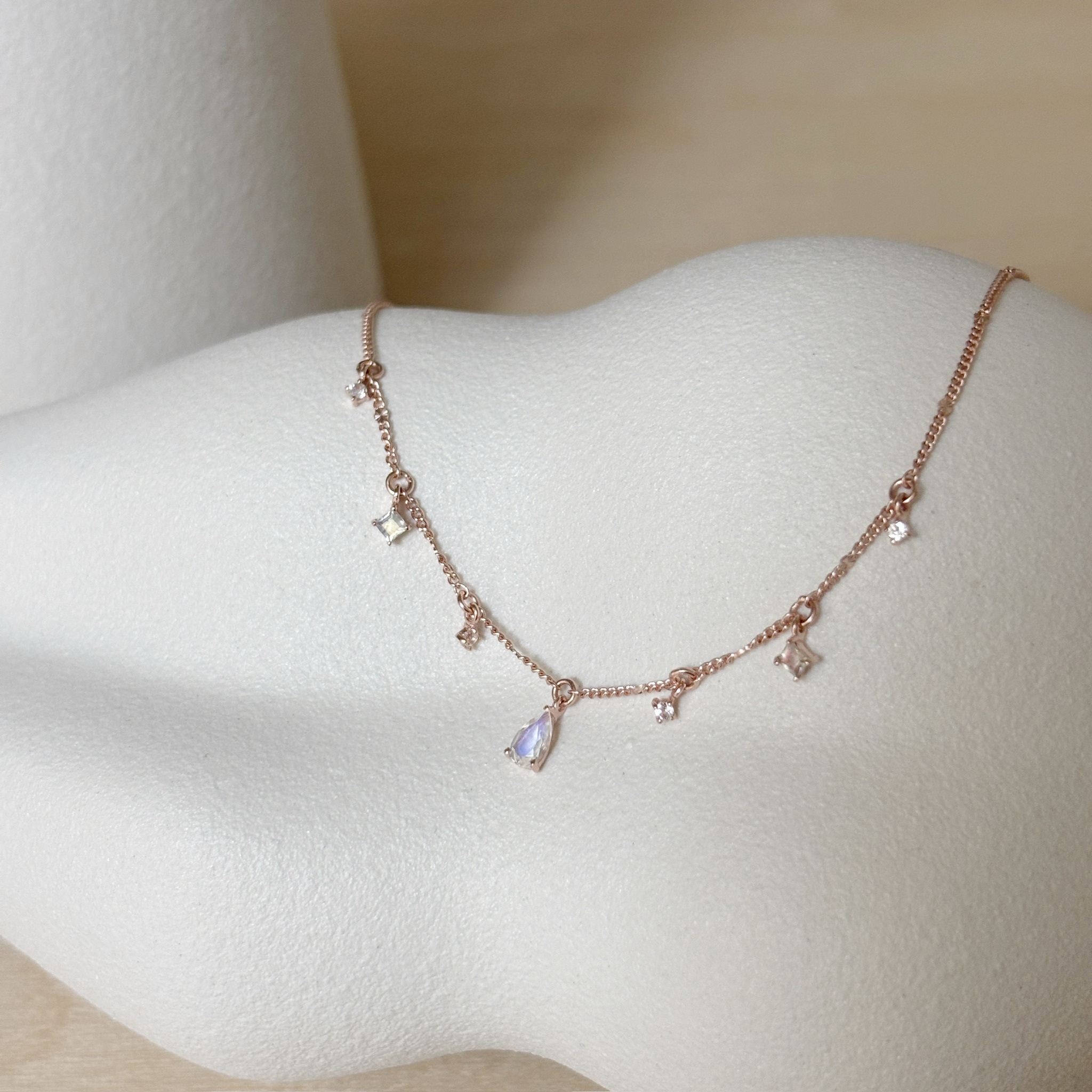 Drift月光拉長石鎖骨鏈