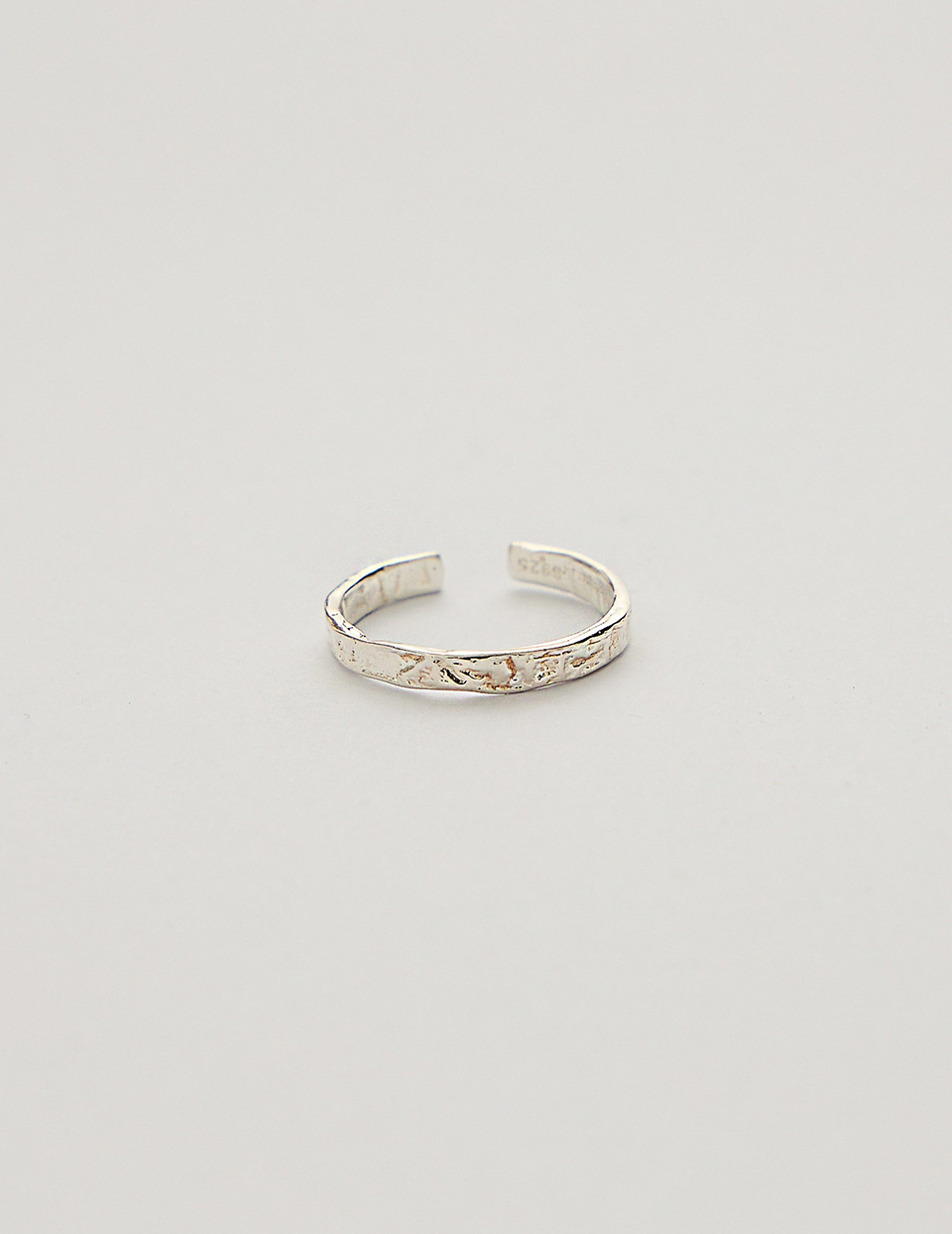 【925純銀】不規則紋面可調式戒指(銀)
