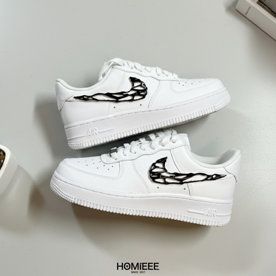 Nike Air Force 1 Liquid 金屬 液態銀 黑勾 女鞋 [IF1686-101]