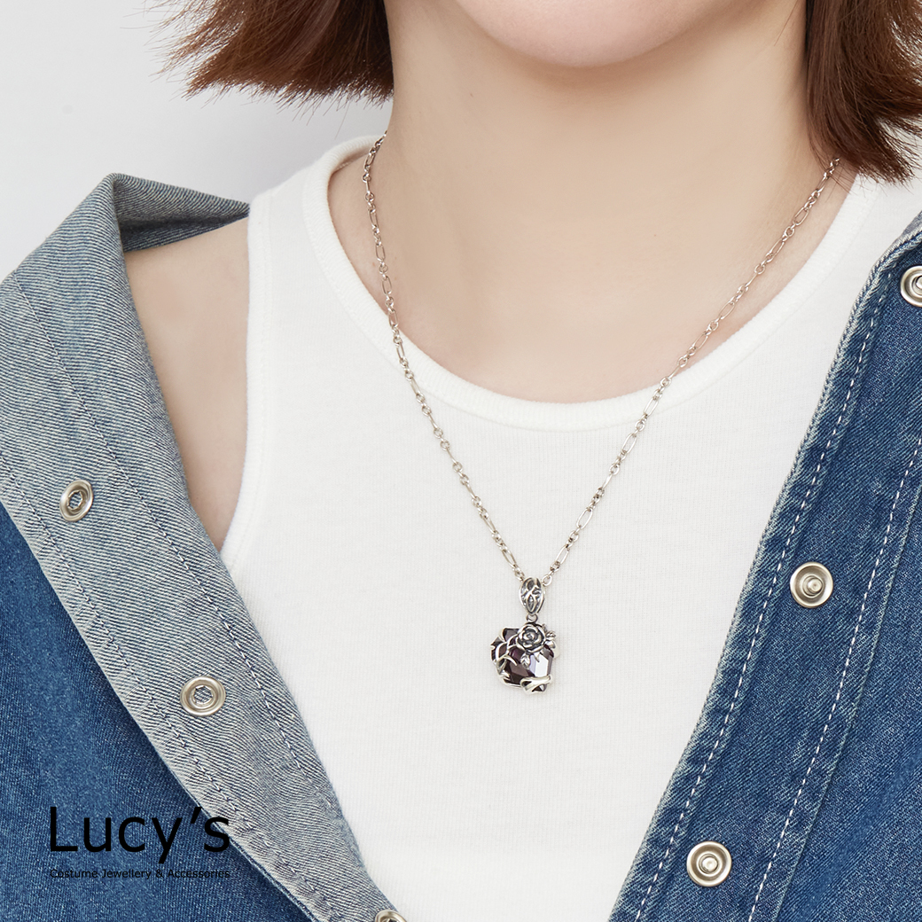 925純銀 薔薇之戀 硫化項鍊 (三色) (118711/118712/126965)