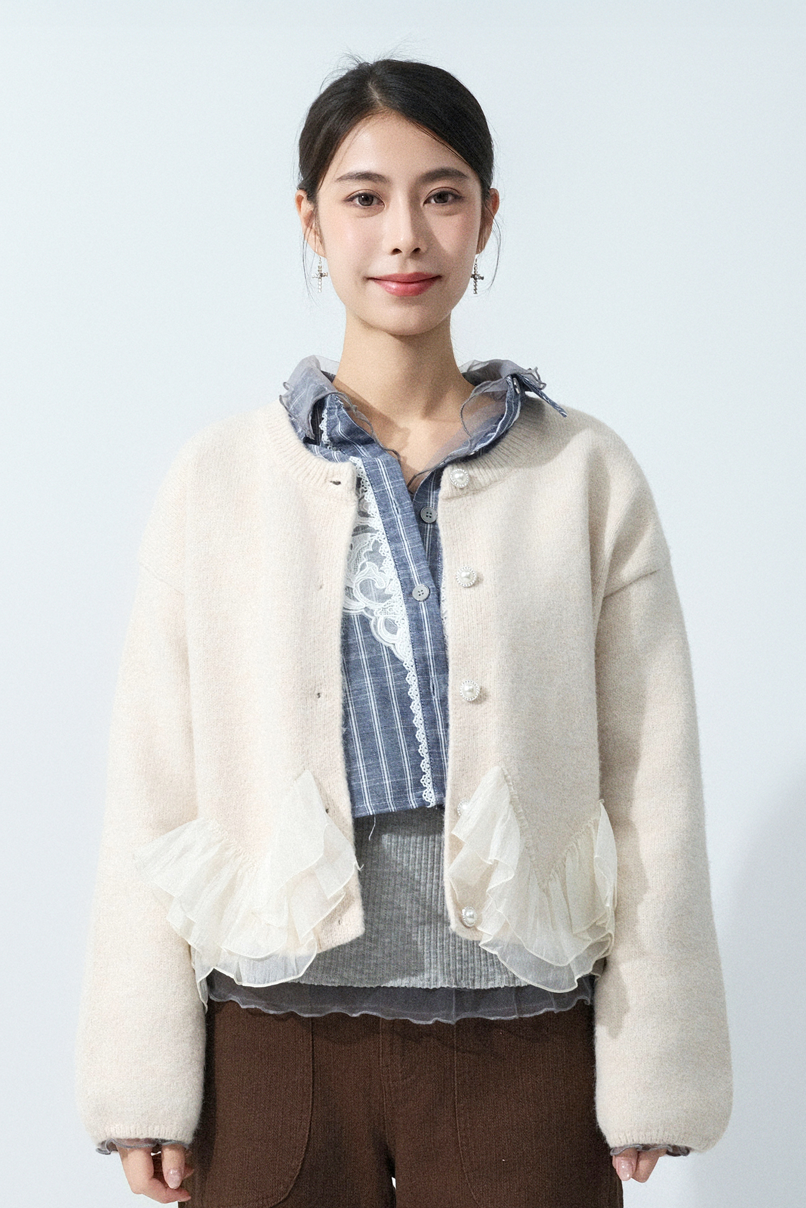 波浪荷葉腳冷cardigan (預購產品）