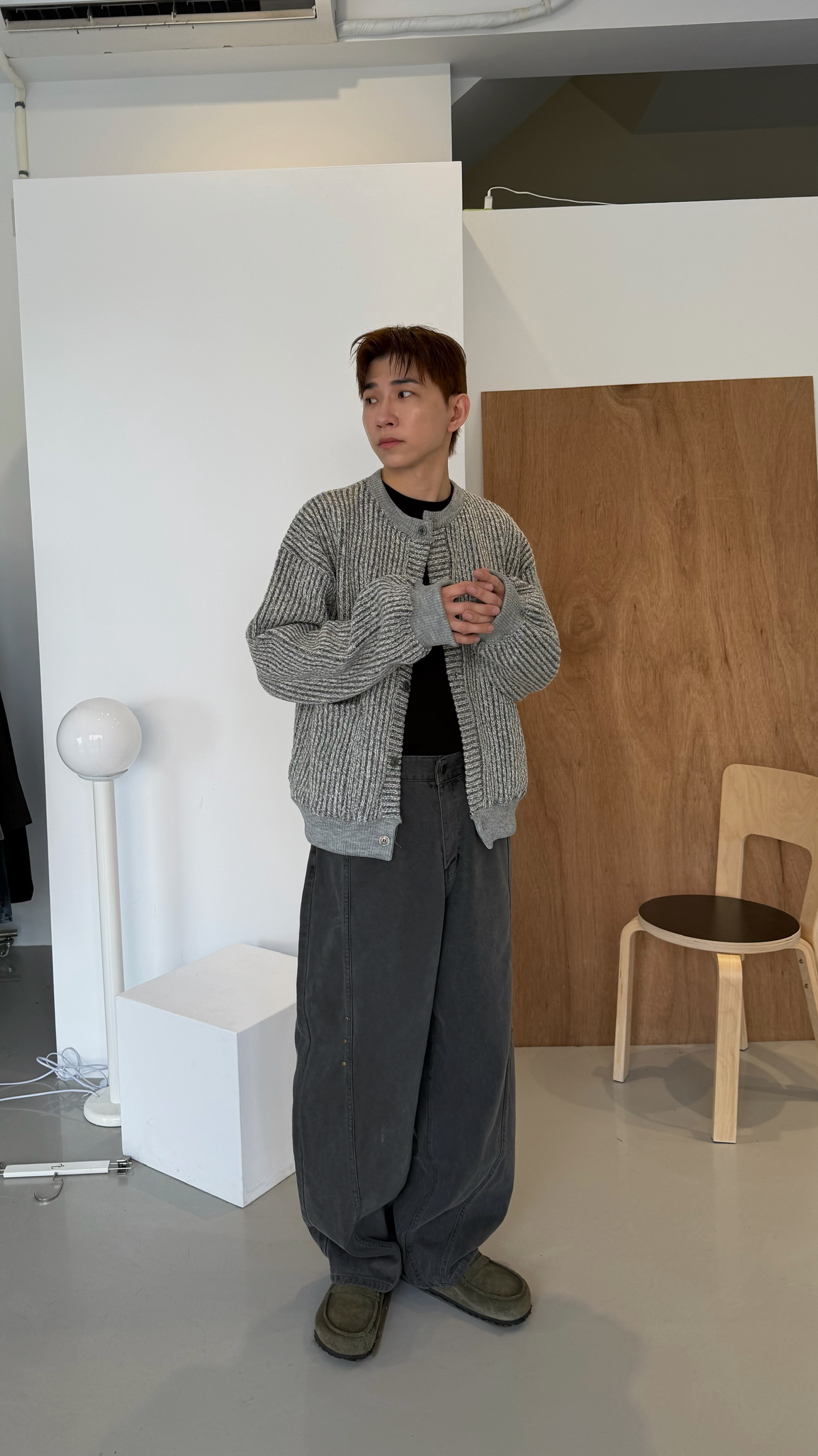 CMF 弧線拼接繭型工作褲