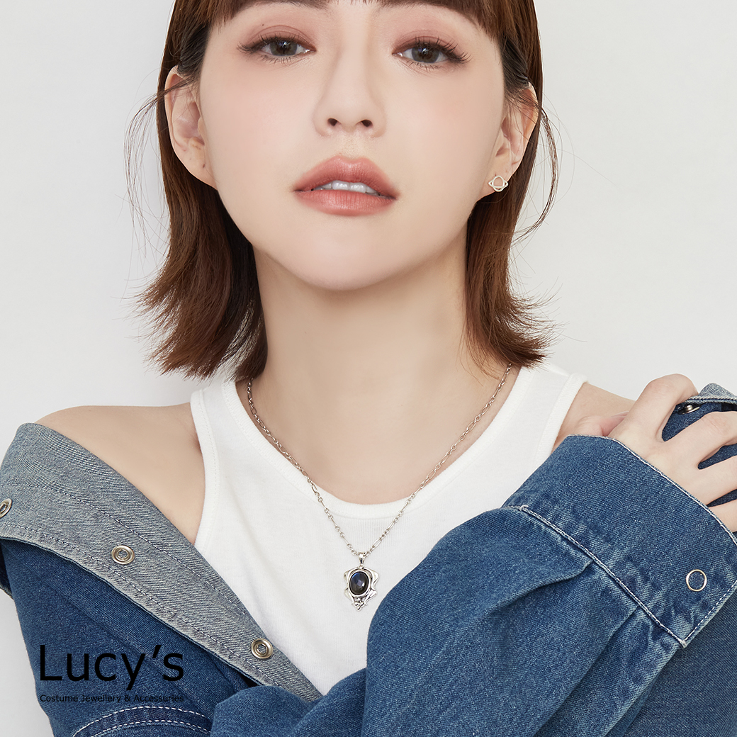 925純銀 奇幻拉長石 硫化項鍊 (109433)