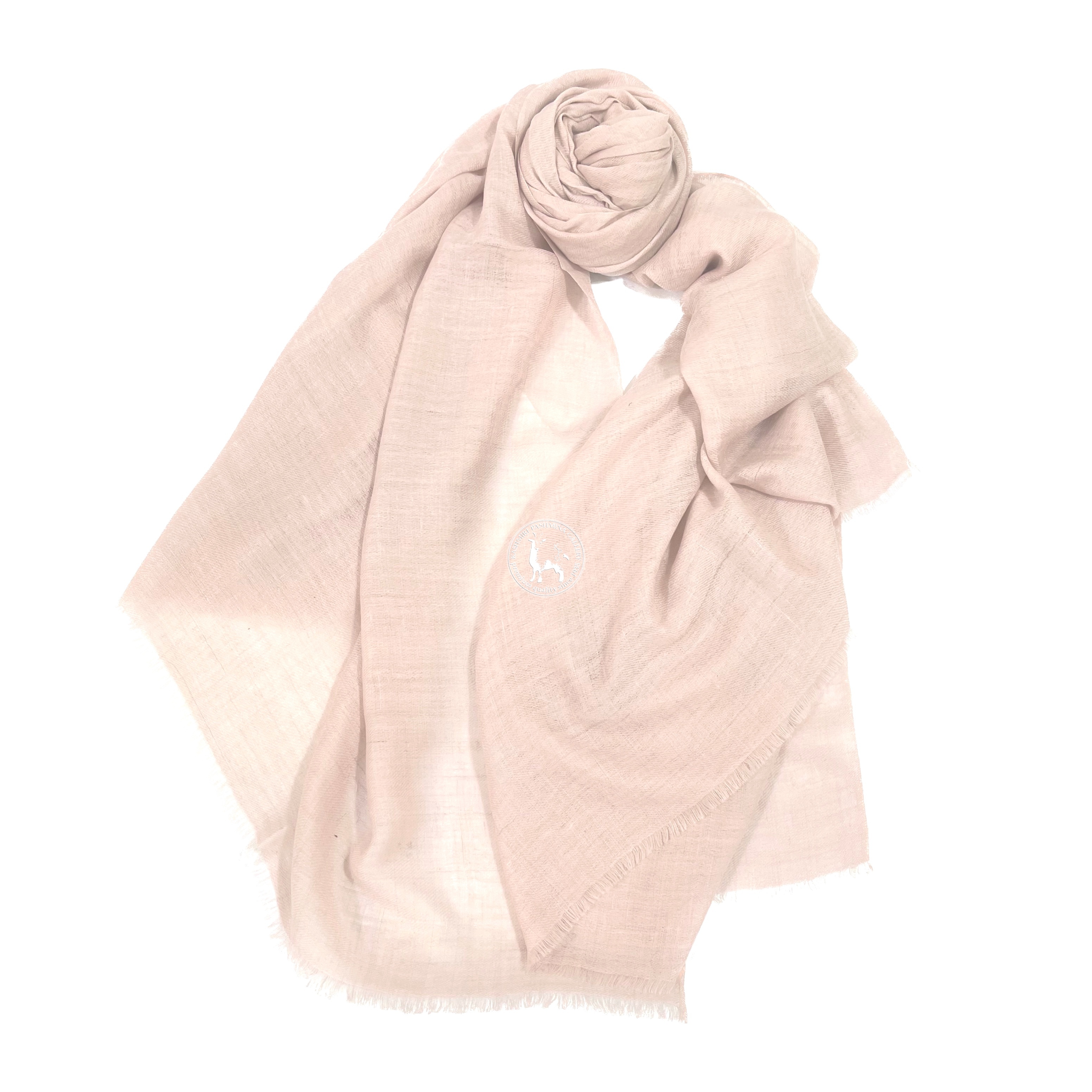 髒粉紅手捻喀什米爾頸部羊絨披肩圍巾