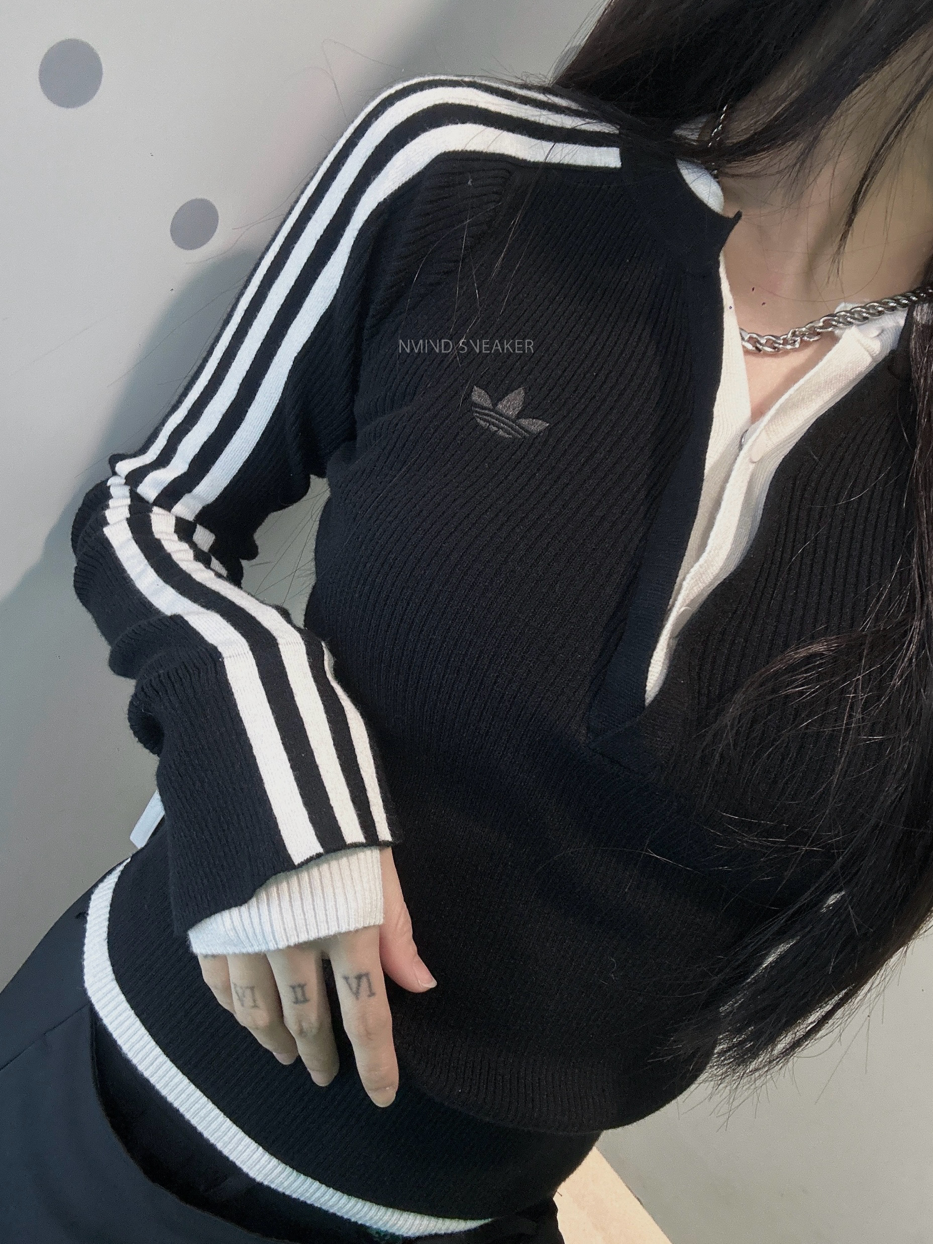 ADIDAS ORIGINALS 假兩件長袖上衣