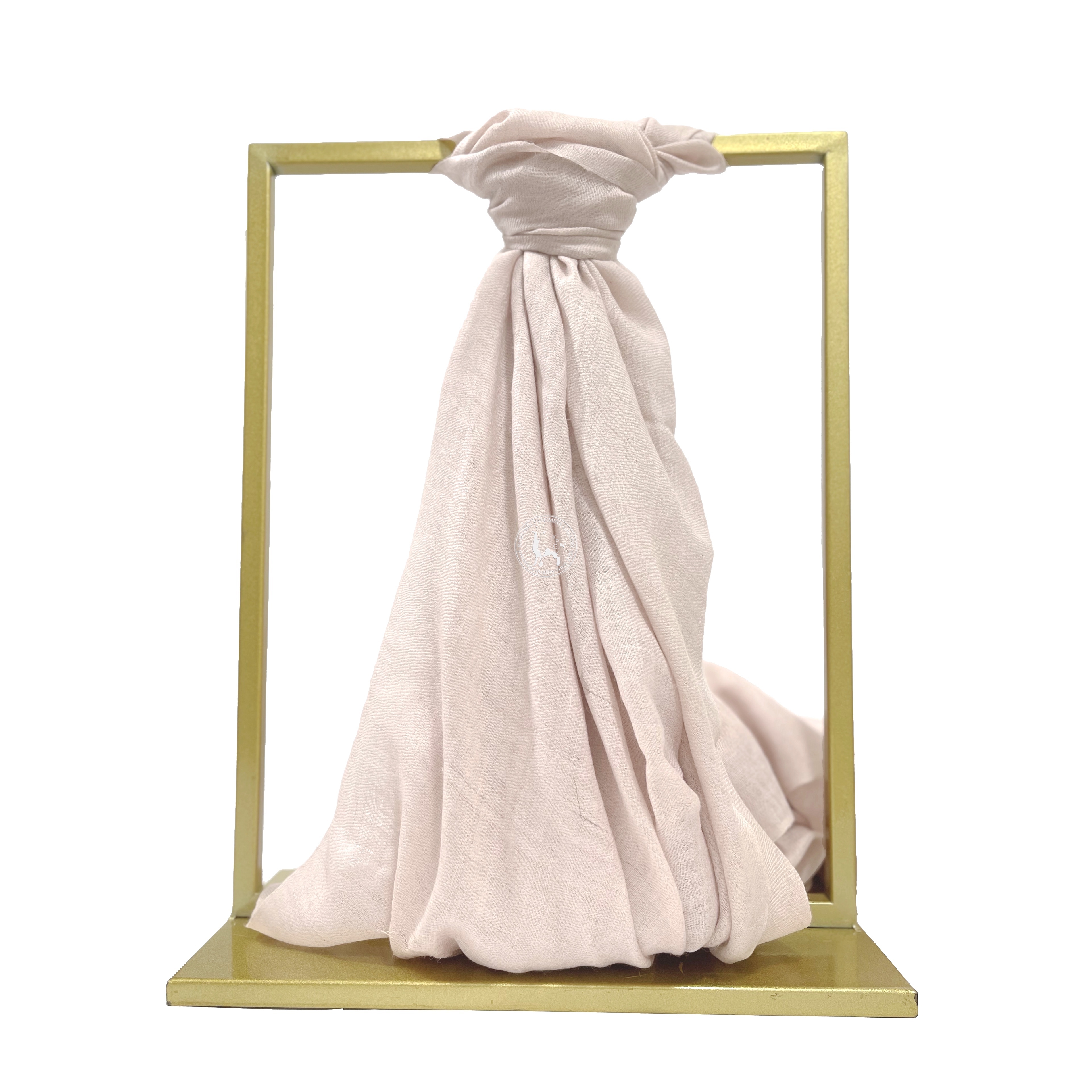 髒粉紅手捻喀什米爾頸部羊絨披肩圍巾