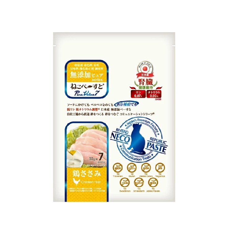Neco Paste 無添加 腎臟 健康維持 雞柳 肉醬零食 30g x 7本