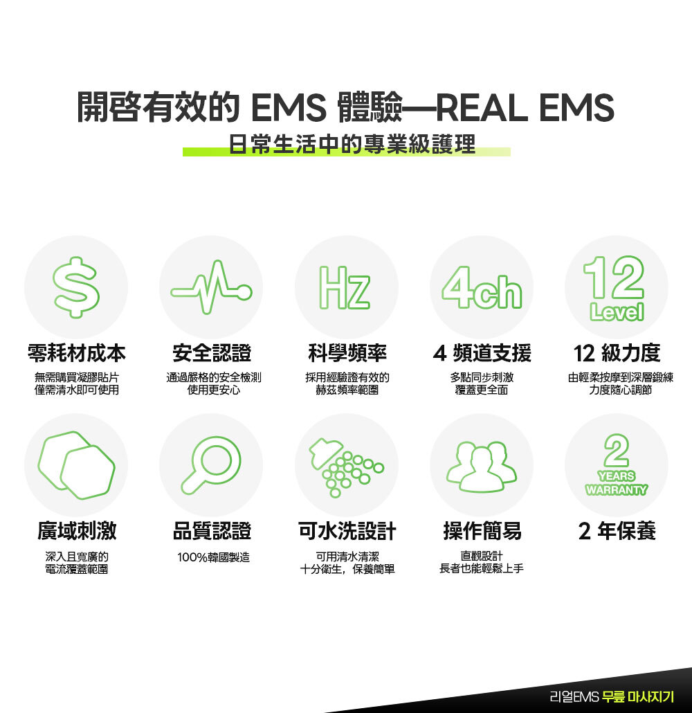 Real EMS 膝蓋按摩訓練儀 韓國製造 肌肉電刺激技術 強化膝蓋肌肉 零耗材 EMS 按摩儀 無需凝膠貼片 專利導電布料 噴水即用 EMS 按摩儀 深層滲透 80mm 微電流 膝蓋訓練儀 舒緩膝蓋痛楚 被動式肌肉訓練儀 強化股四頭肌 減輕膝關節負擔 適合長者使用 簡易操作 膝蓋按摩器 辦公室久坐適用 舒緩雙腿浮腫 EMS 行山運動後 肌肉放鬆 膝蓋按摩 Real EMS 輕量化控制器 磁吸設計 Free Size 魔術貼設計 適合不同腿圍 USB-C 快速充電 膝蓋按摩儀控制器 輕便隨身收納袋 膝蓋按摩儀配件 二合一連接線 同時驅動雙膝按摩 Alohalife 香港代理 Real EMS 正貨 母親節禮物推薦 膝蓋健康按摩儀 父親節送禮 強化膝蓋肌肉 訓練儀 韓國用家好評 真實使用對比圖 原廠 2 年保養 高性價比 零耗材 膝蓋按摩儀推薦 首爾優秀商品獎 獲獎產品 NASA 太空人技術 肌肉電刺激訓練 專業運動員 膝蓋修復 必備 EMS  Alohalife 官網獨家優惠 Real EMS 按摩儀