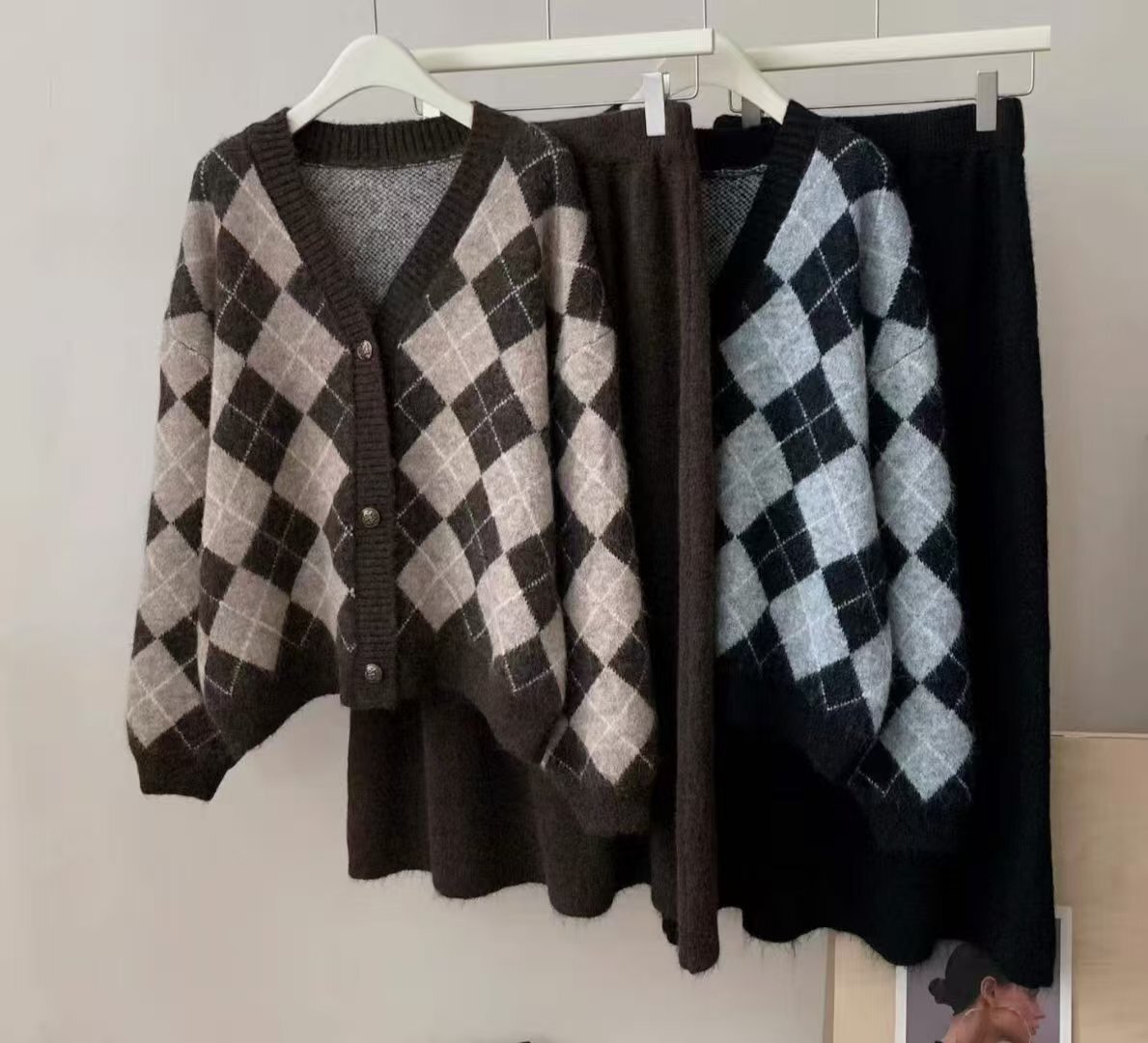 HP5412 菱格紋針織套裝