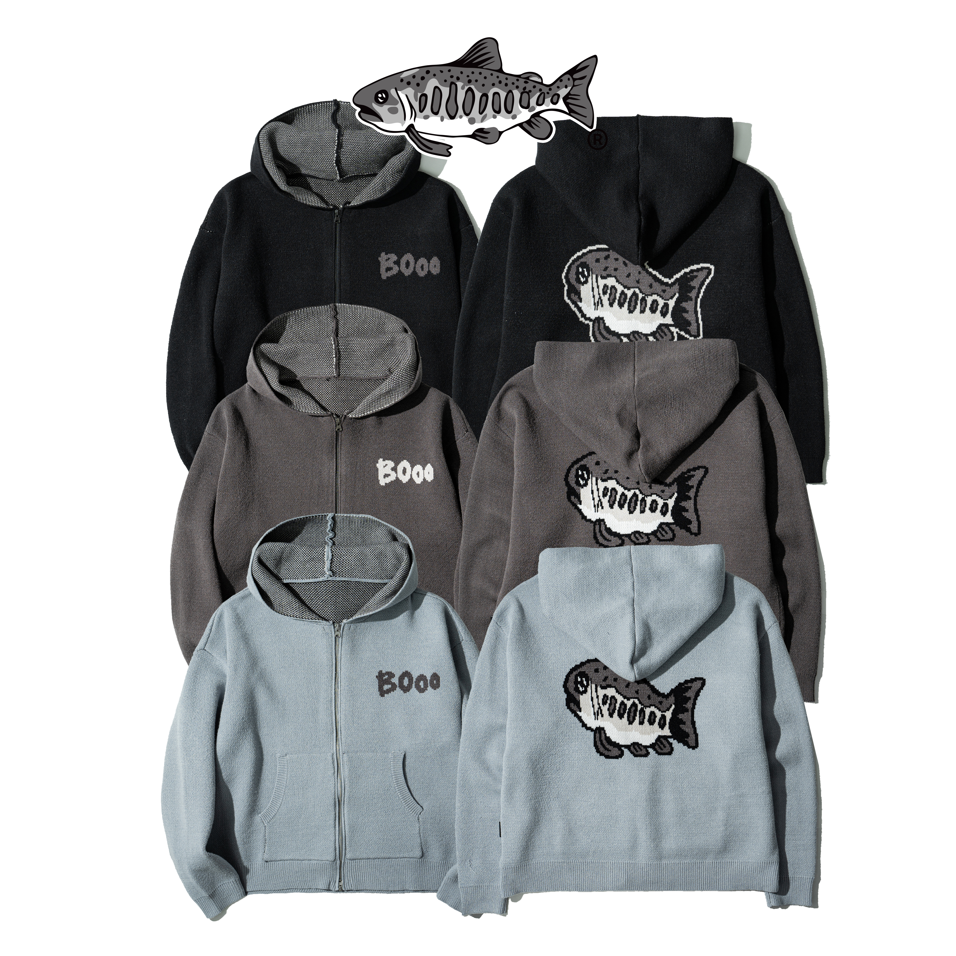 AGILITY CREW Knit Zip Hoodie Vol.3 圖像 鮭魚 連帽外套 [HD-CREW]